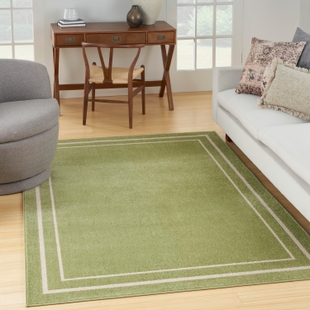 Nourison Home Outdoor Essentials 4' x 6' Area Rug, Green/Ivory, rollover