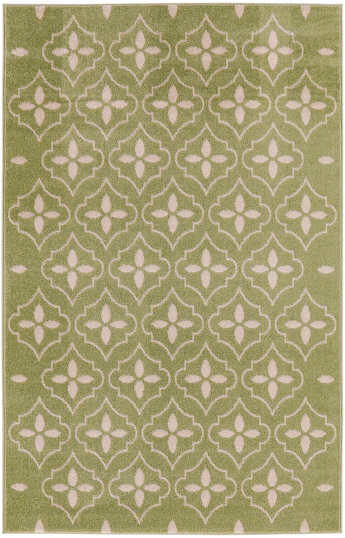 Nourison Home Outdoor Essentials 4' x 6' Area Rug, Green/Ivory, large