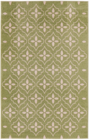 Nourison Home Outdoor Essentials 4' x 6' Area Rug, Green/Ivory, large