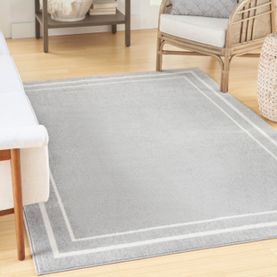 Nourison Home Outdoor Essentials 4' x 6' Area Rug, Gray/Ivory, rollover