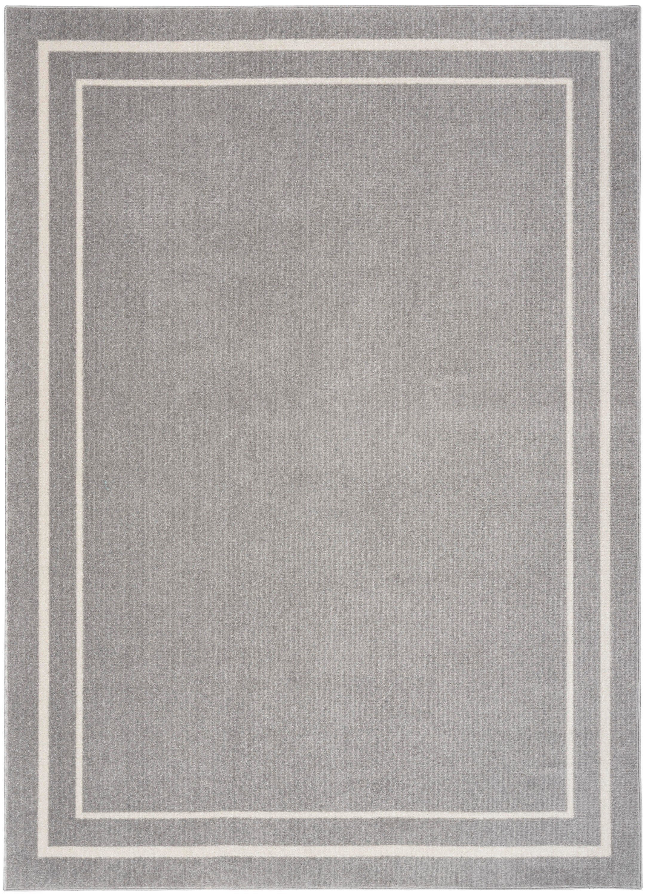 Nourison Home Outdoor Essentials 4' x 6' Area Rug, Gray/Ivory, large