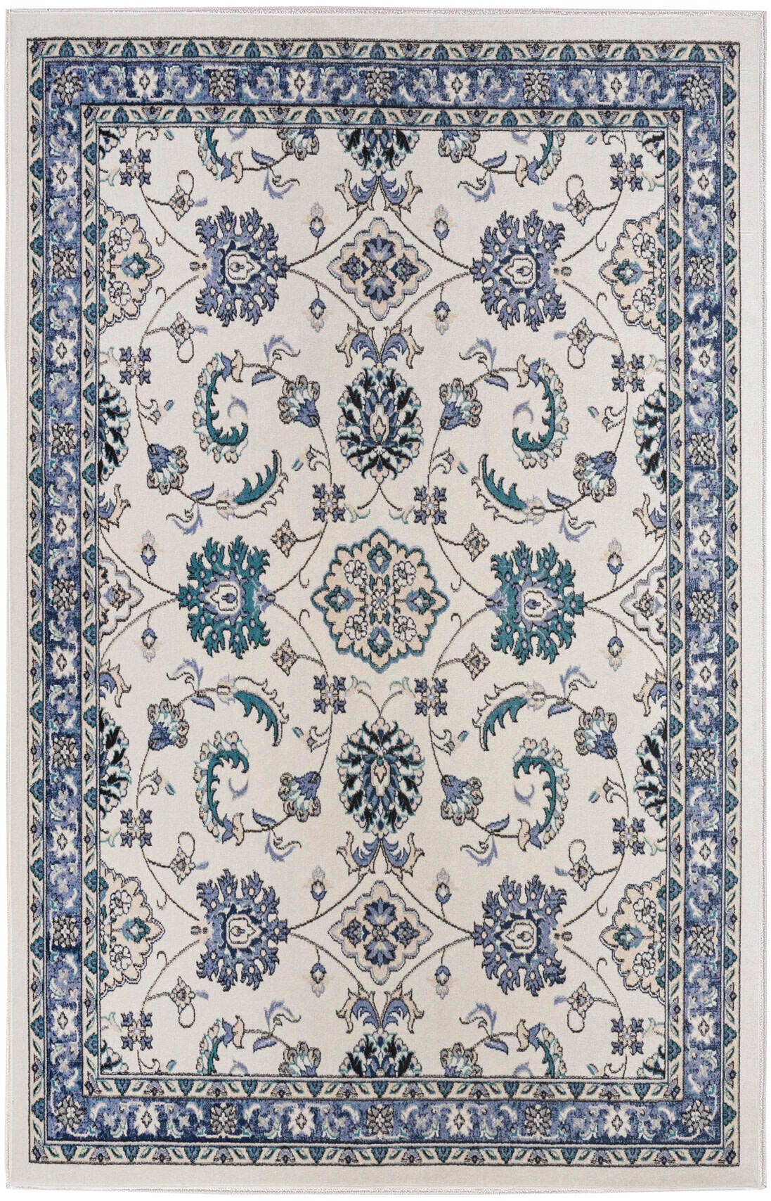 Nourison Home Outdoor Essentials 4' x 6' Area Rug, Ivory/Blue, large