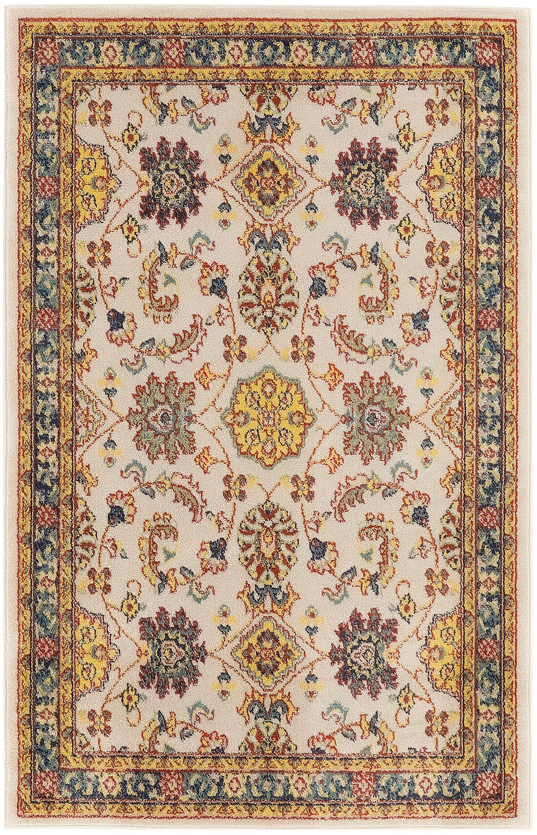 Nourison Home Outdoor Essentials 4' x 6' Area Rug, Ivory/Gold, large