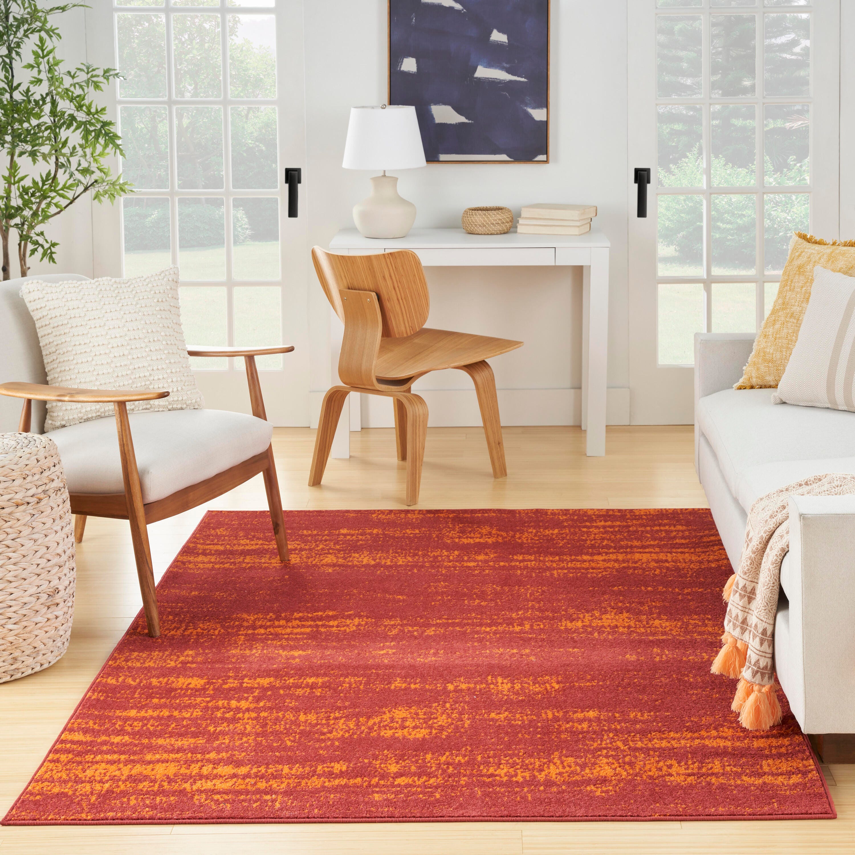 Nourison Home Outdoor Essentials 4' x 6' Area Rug, Red, large