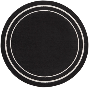 Nourison Home Outdoor Essentials 4' x Round Area Rug, Black/Ivory, large