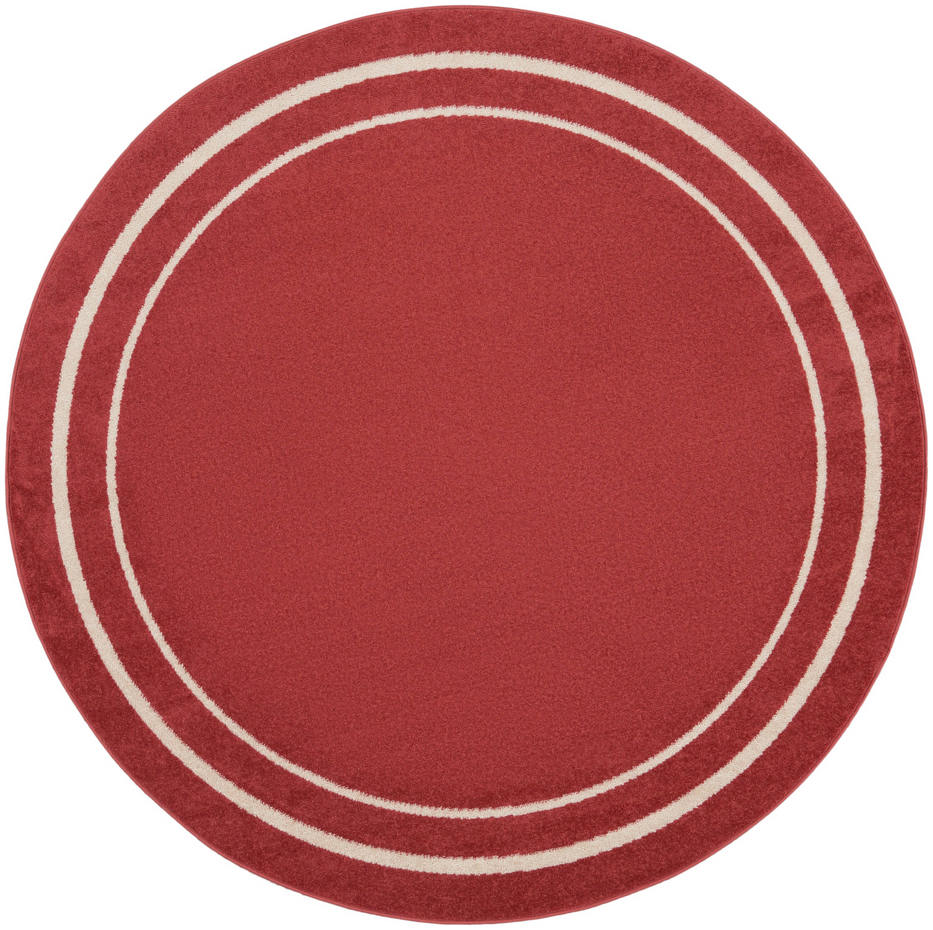 Nourison Home Outdoor Essentials 4' x Round Area Rug, Brick/Ivory, large