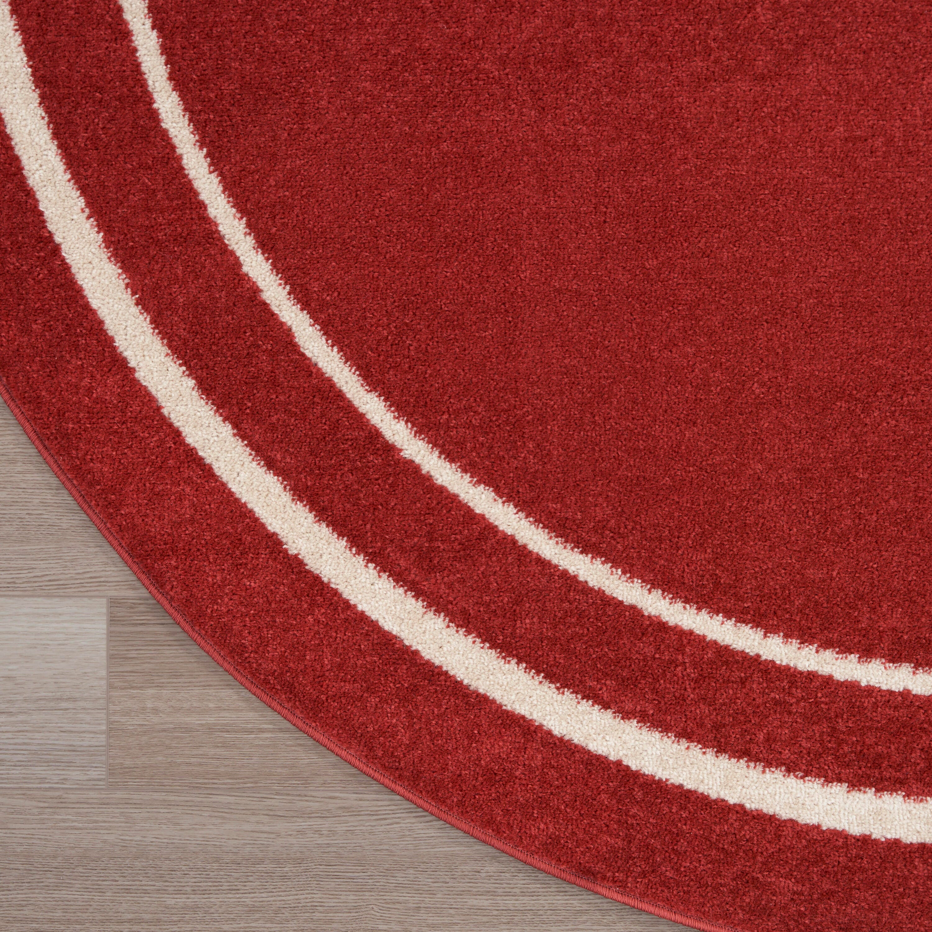 Nourison Home Outdoor Essentials 4' x Round Area Rug, Brick/Ivory, large