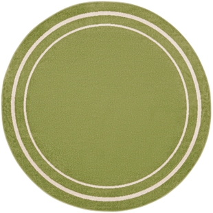Nourison Home Outdoor Essentials 4' x Round Area Rug, Green/Ivory, large