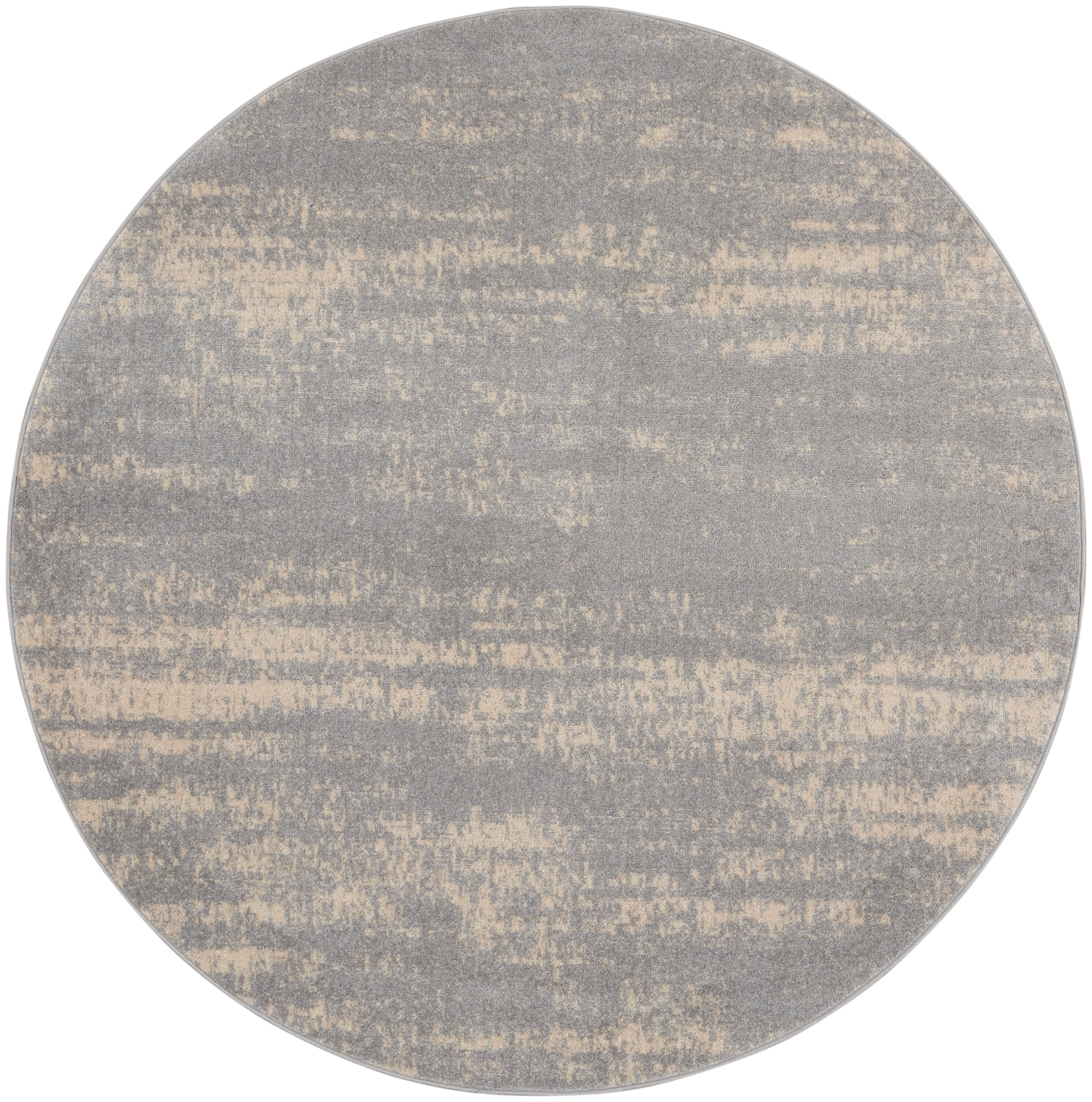Nourison Home Outdoor Essentials 4' x Round Area Rug, Gray/Beige, large