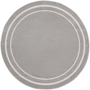 Nourison Home Outdoor Essentials 4' x Round Area Rug, Gray/Ivory, large