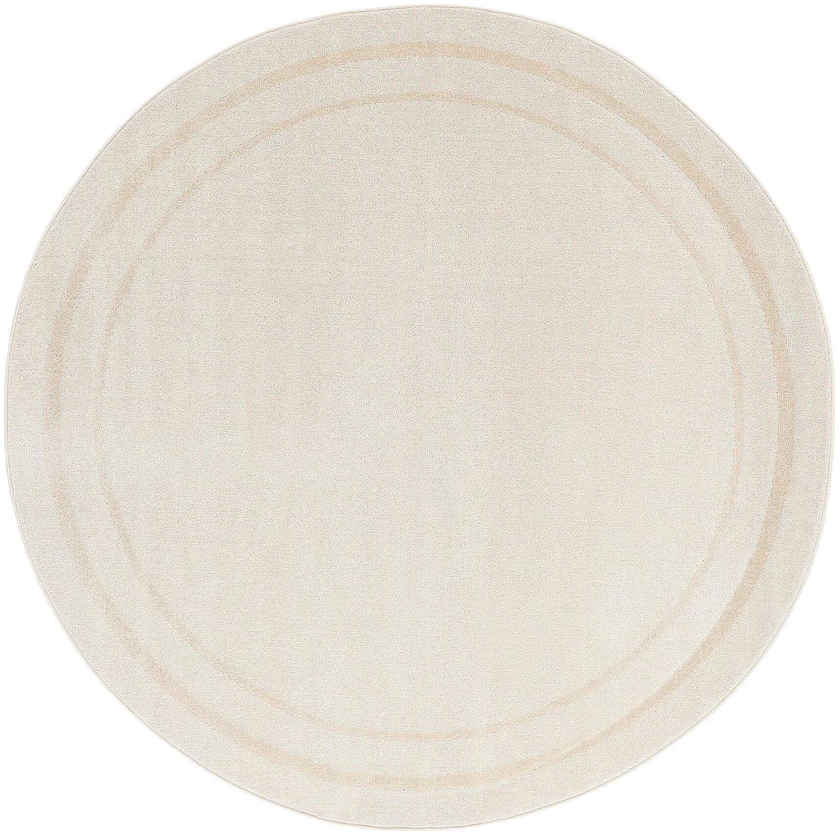 Nourison Home Outdoor Essentials 4' x Round Area Rug, Ivory/Gold, large