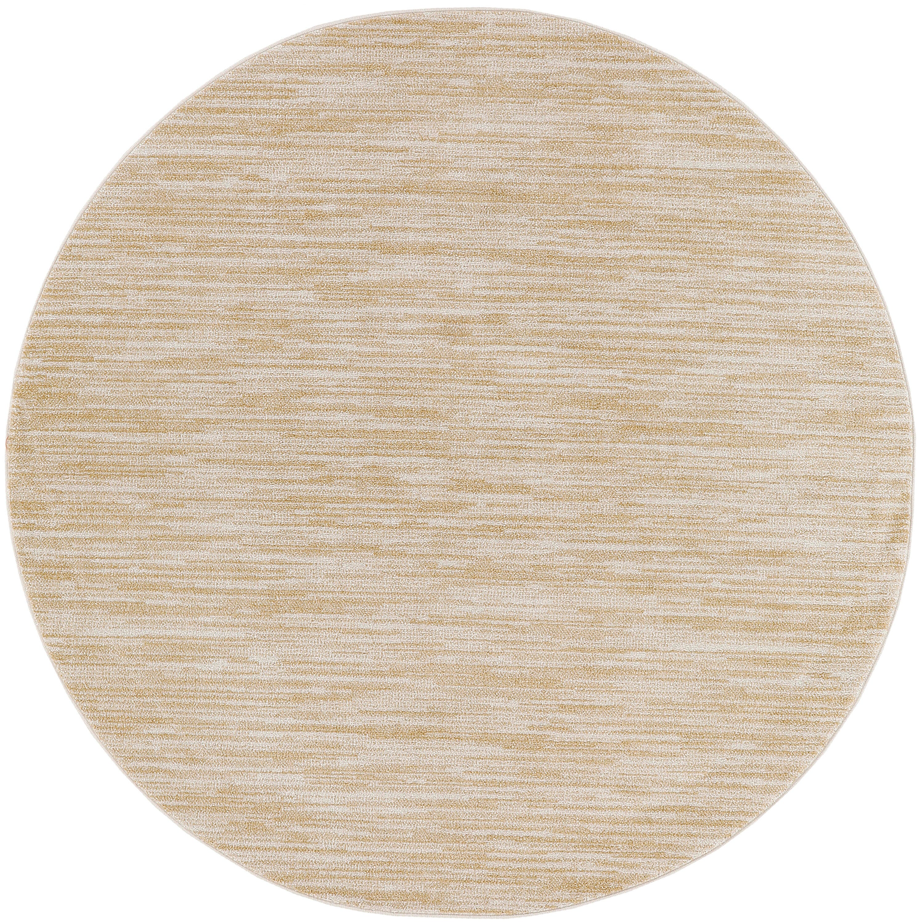Nourison Home Outdoor Essentials 4' x Round Area Rug, Ivory/Gold, large