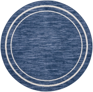 Nourison Home Outdoor Essentials 4' x Round Area Rug, Navy/Ivory, large