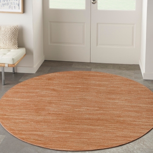 Nourison Home Outdoor Essentials 4' x Round Area Rug, Rust, rollover