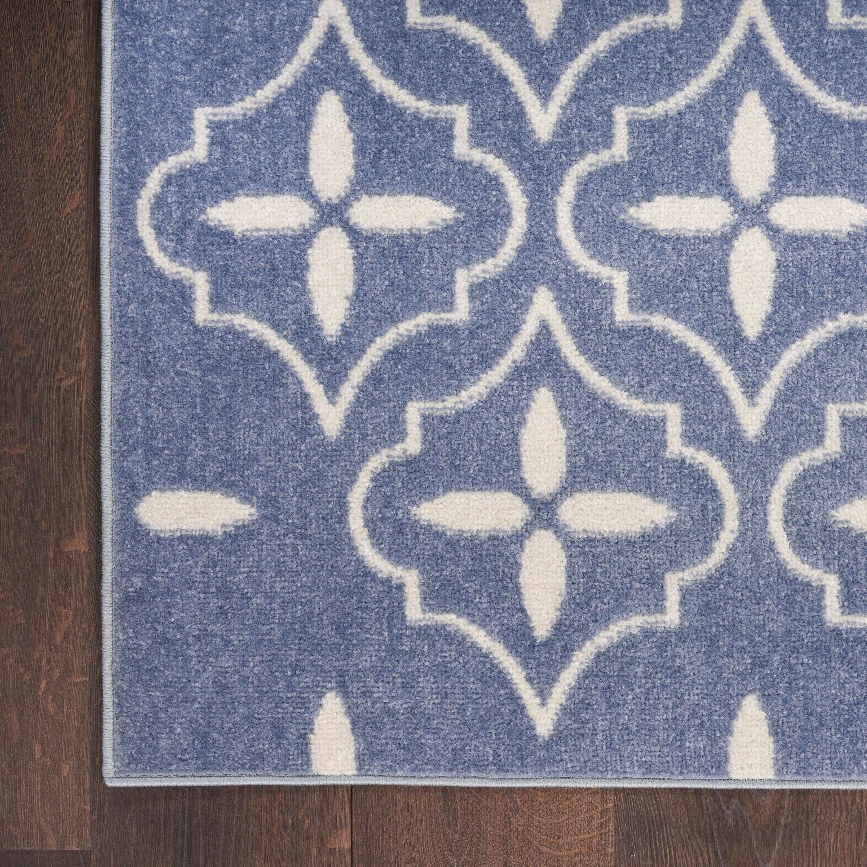 Nourison Home Outdoor Essentials 5' x 7' Area Rug, Blue/Ivory, large