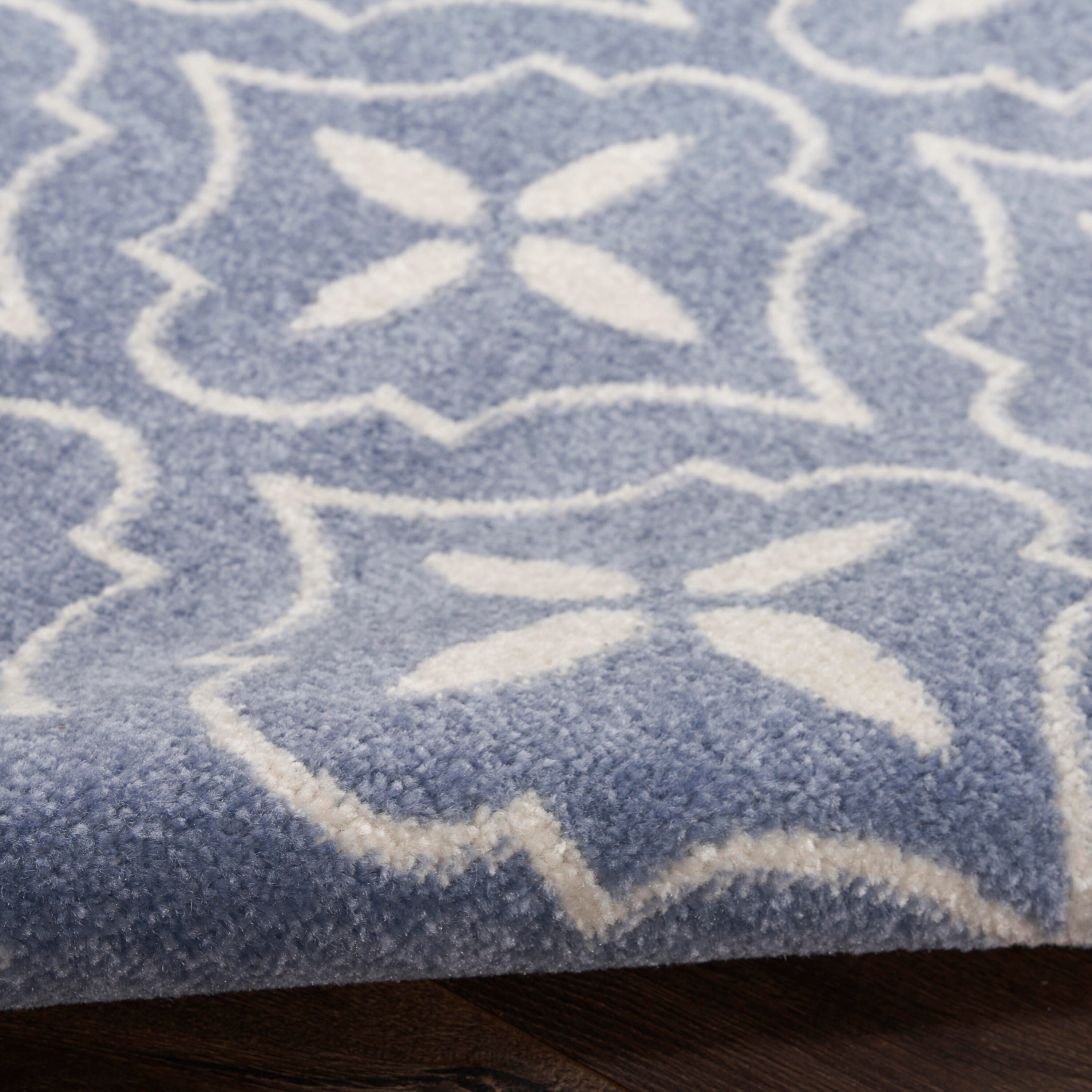 Nourison Home Outdoor Essentials 5' x 7' Area Rug, Blue/Ivory, large