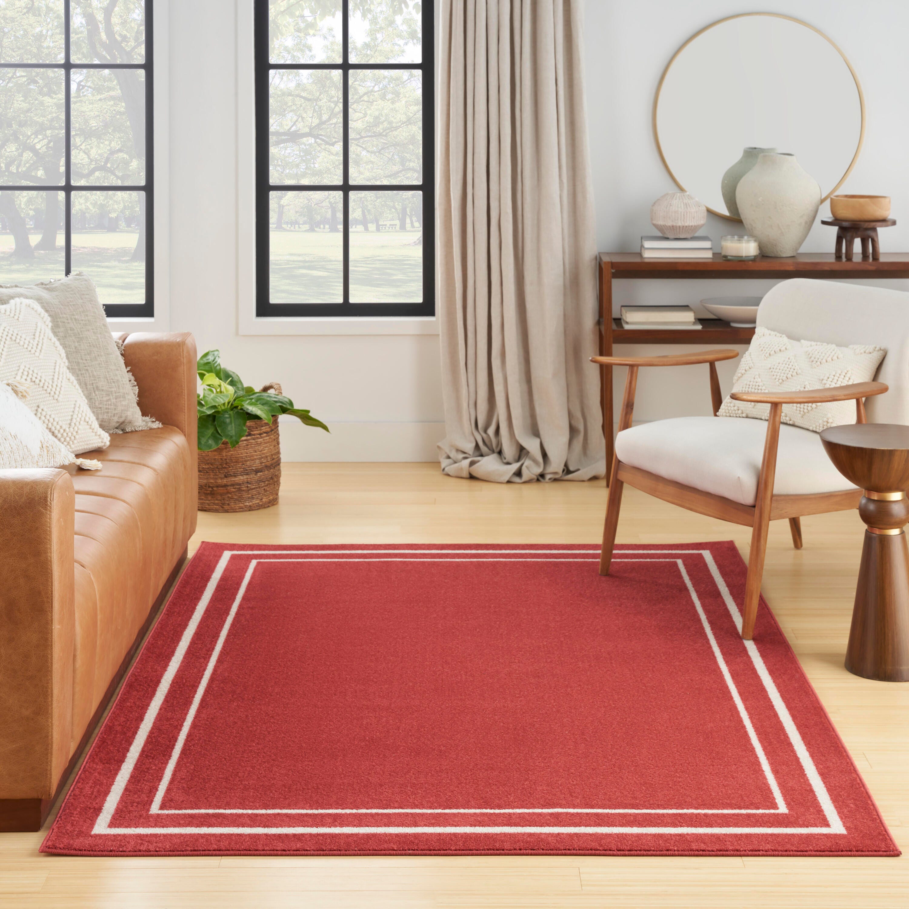 Nourison Home Outdoor Essentials 5' x 7' Area Rug, Brick/Ivory, large