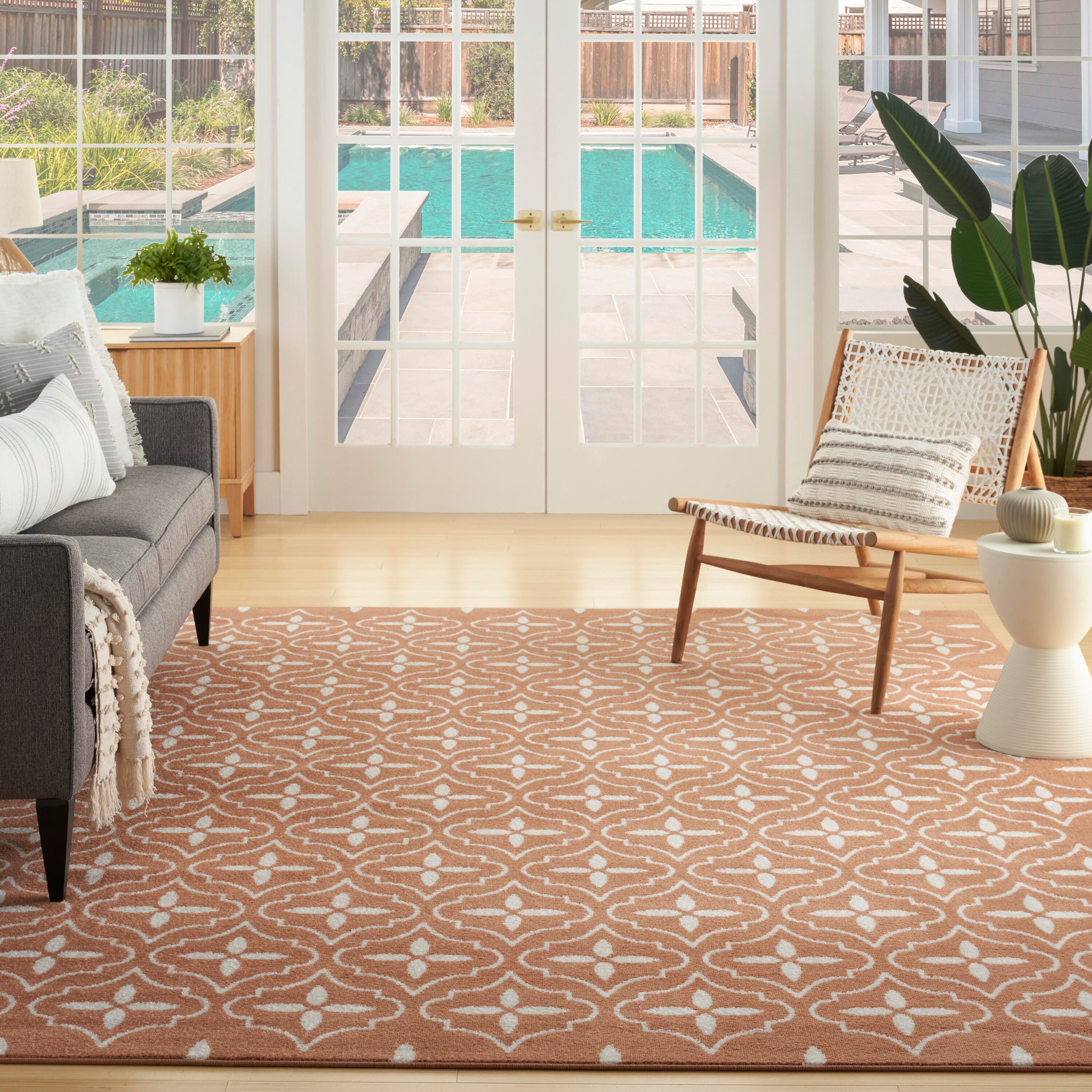 Nourison Home Outdoor Essentials 5' x 7' Area Rug, Copper, large
