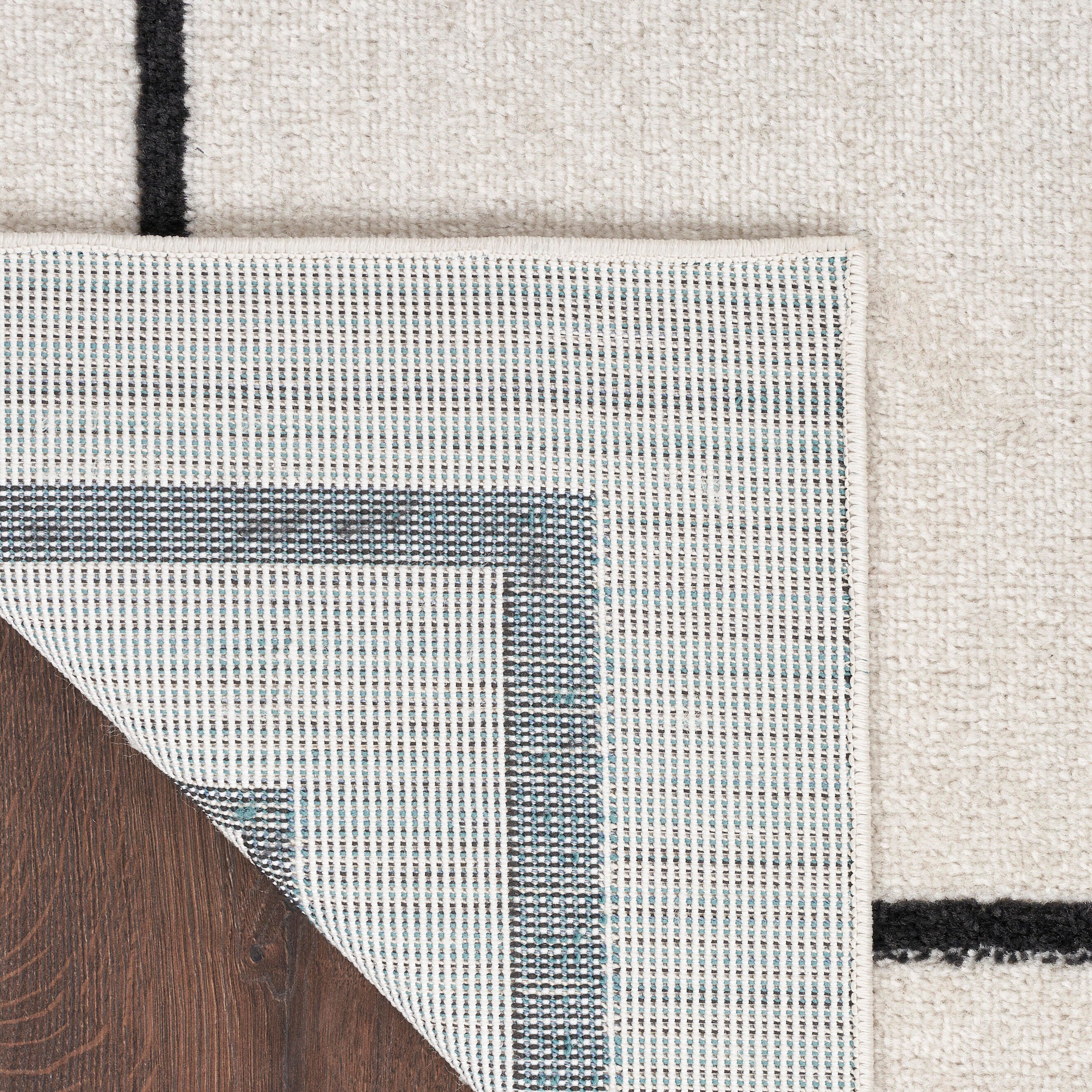 Nourison Home Outdoor Essentials 5' x 7' Area Rug, Ivory/Black, large