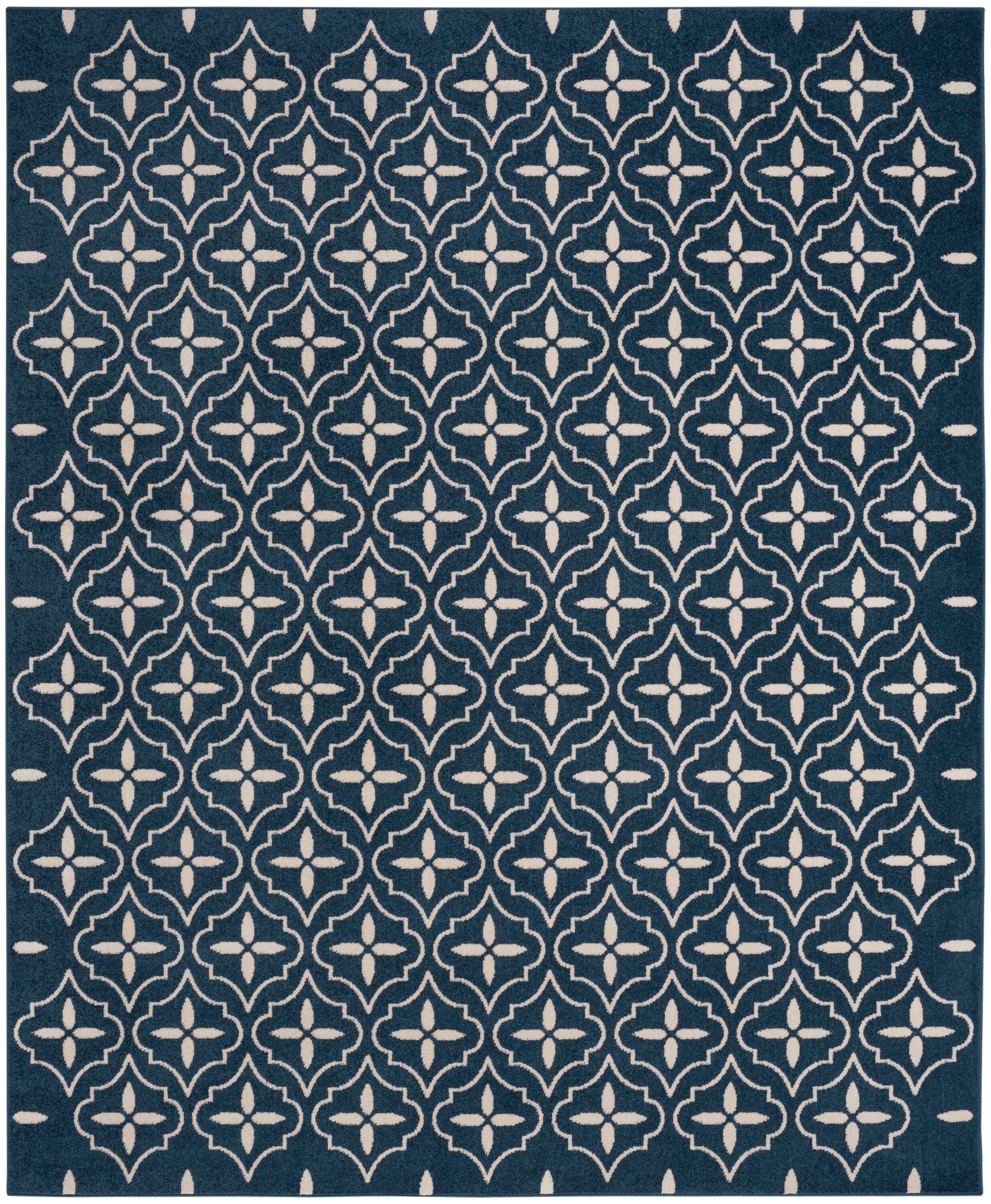 Nourison Home Outdoor Essentials 5' x 7' Area Rug, Navy/Ivory, large