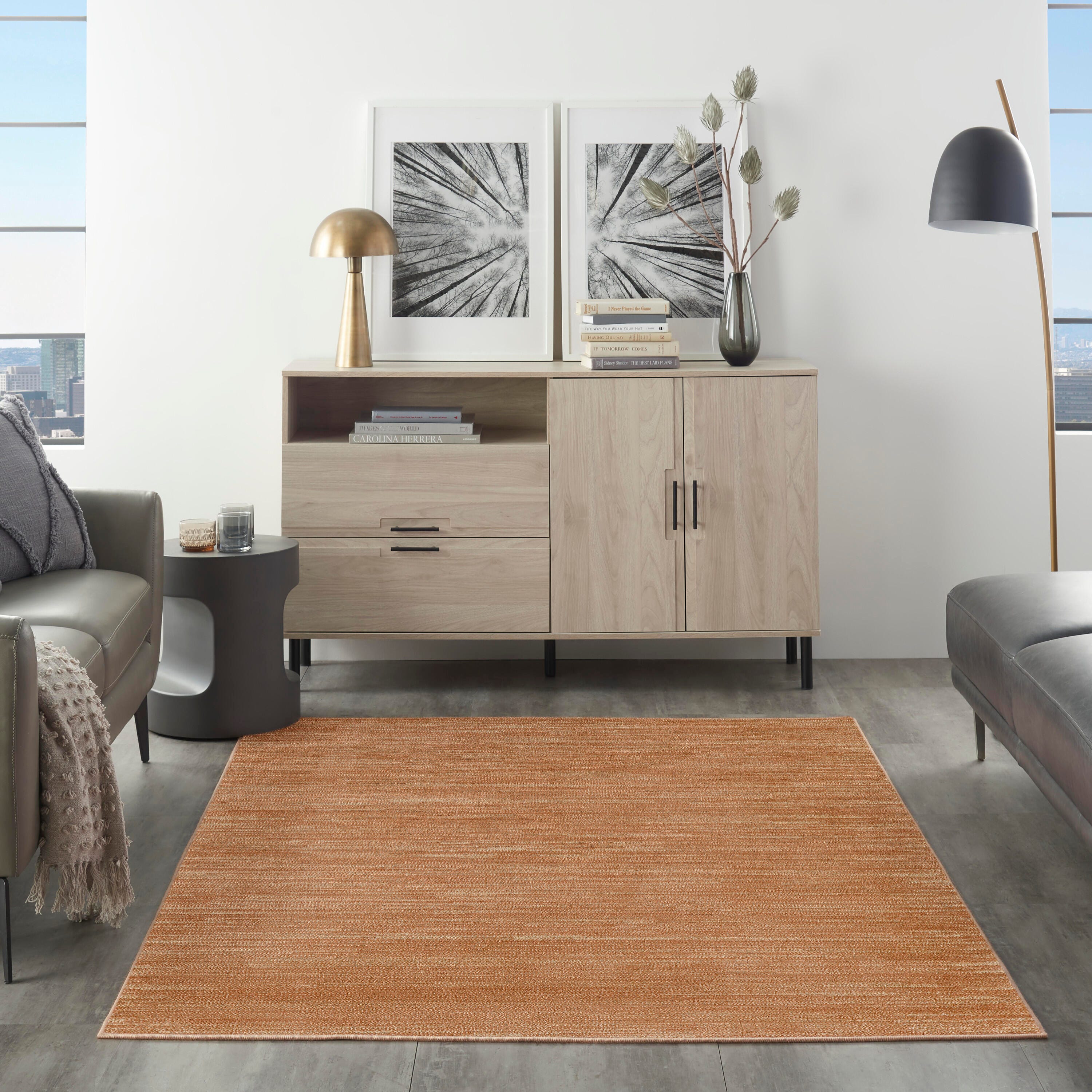 Nourison Home Outdoor Essentials 5' x 7' Area Rug, Rust, large