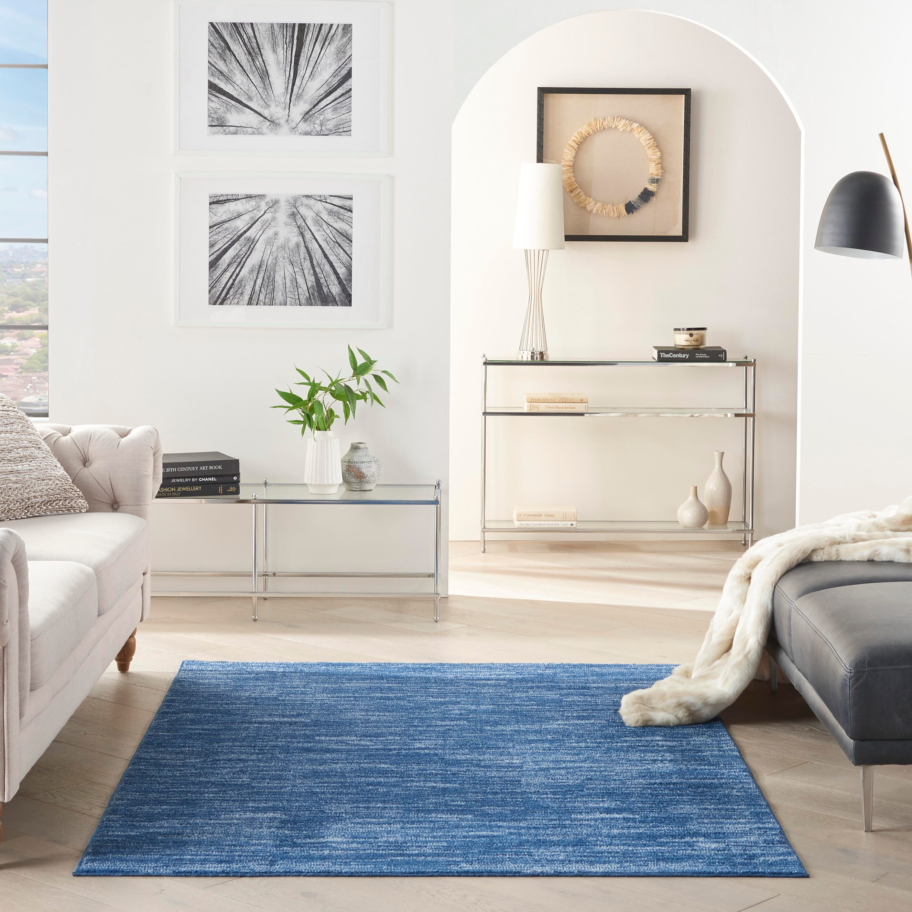 Nourison Home Outdoor Essentials 5' x 8' Area Rug, Navy Blue, large