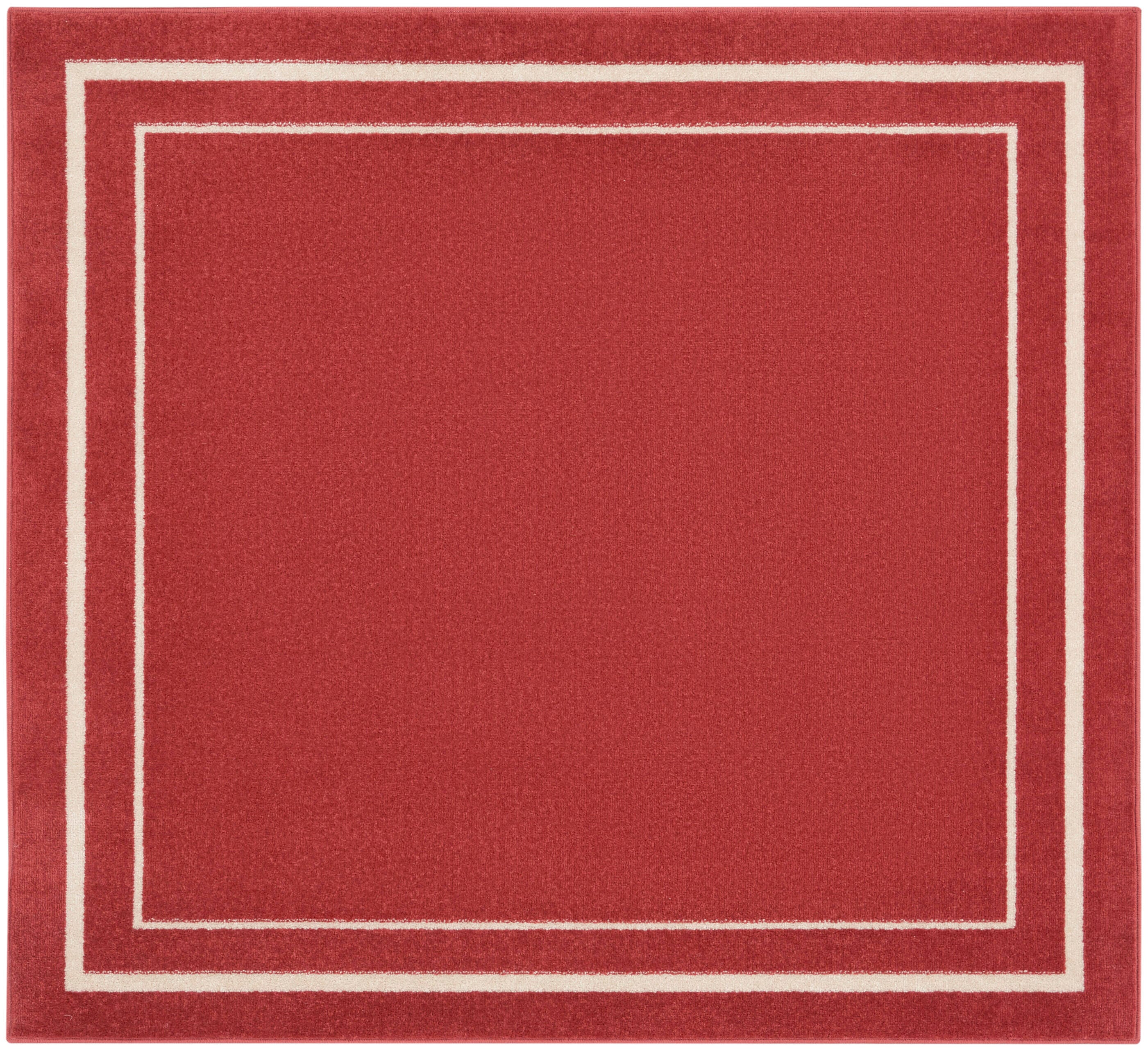 Nourison Home Outdoor Essentials 5' x Square Area Rug, Brick/Ivory, large