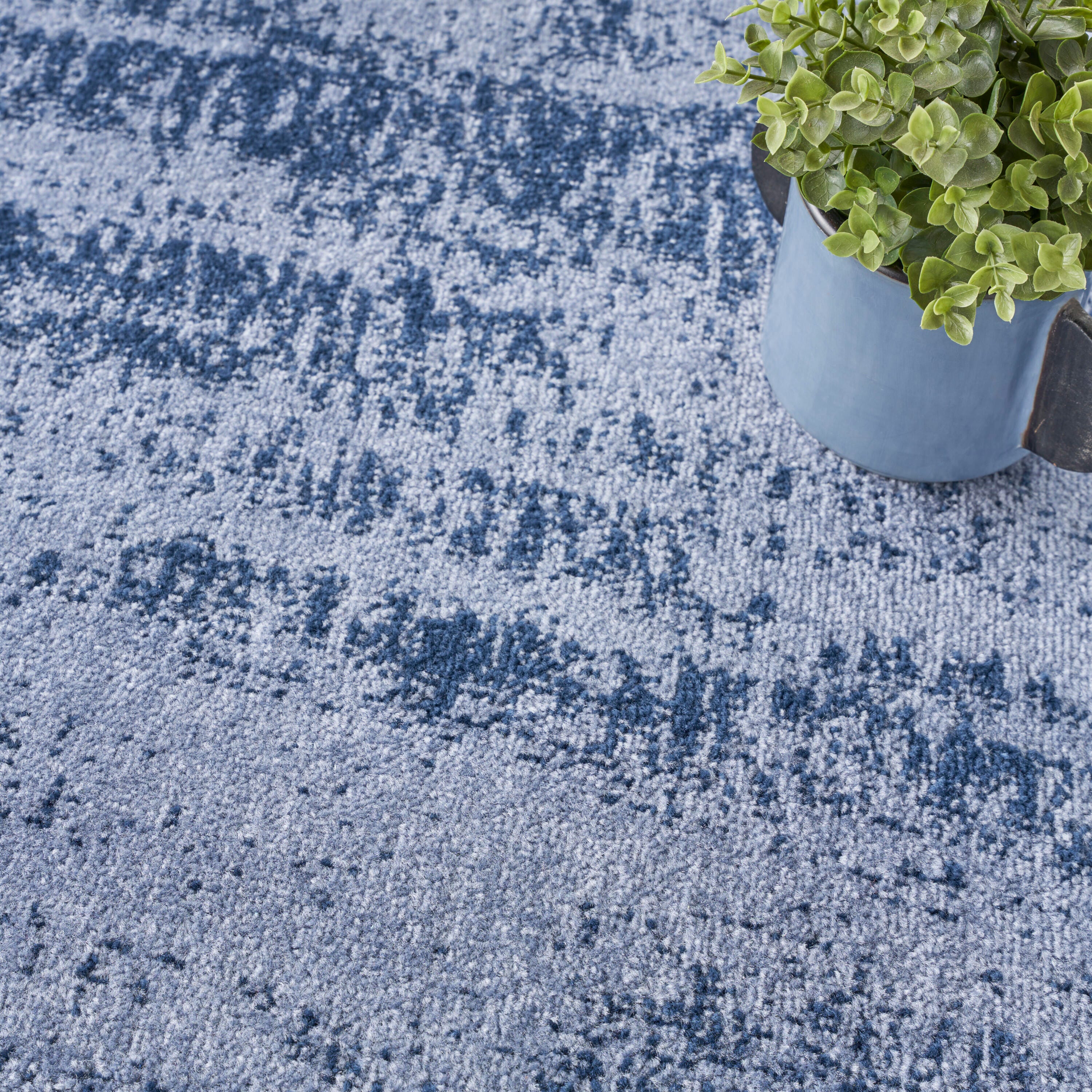 Nourison Home Outdoor Essentials 5' x Square Area Rug, Denim, large