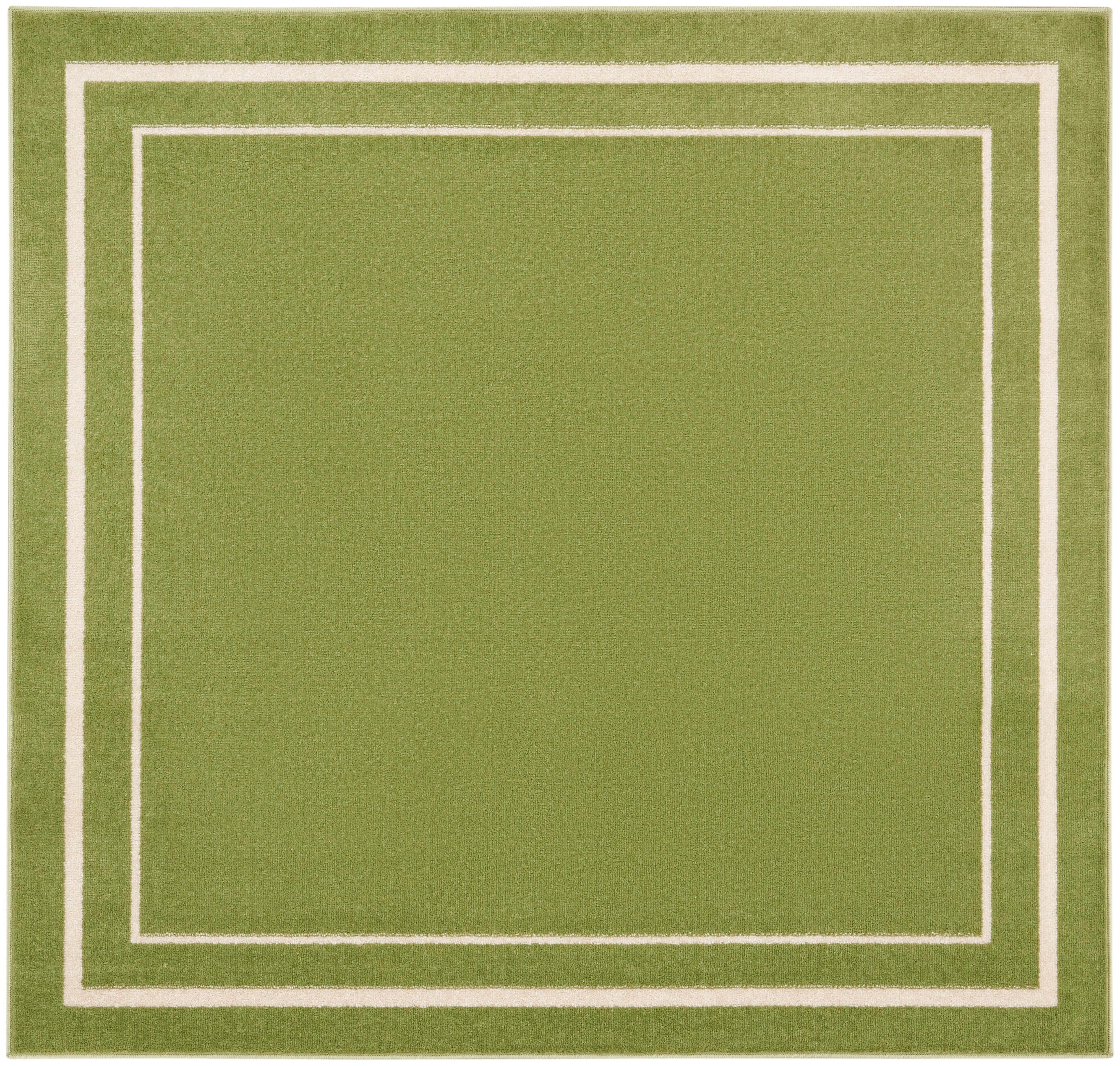 Nourison Home Outdoor Essentials 5' x Square Area Rug, Green/Ivory, large