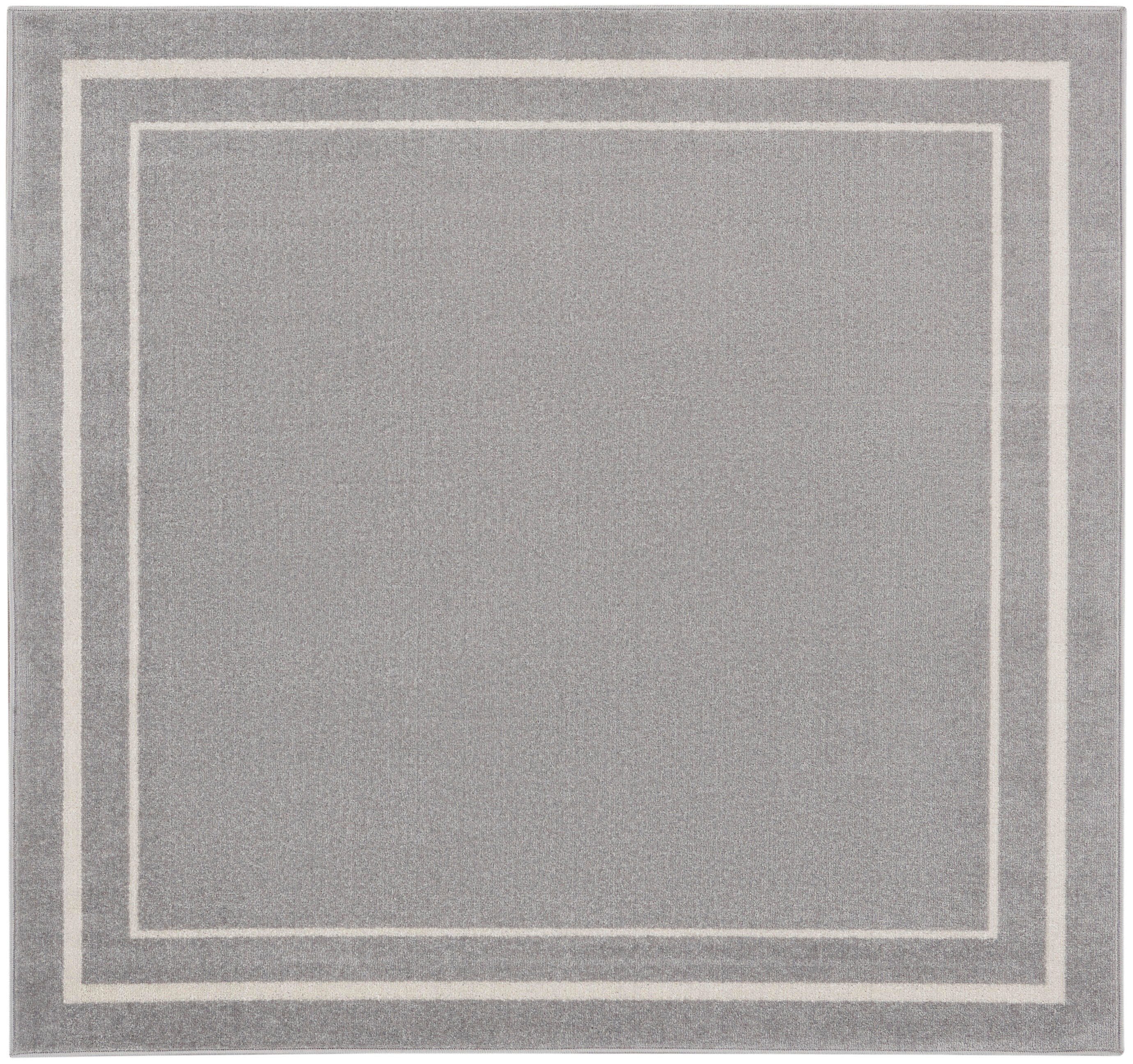 Nourison Home Outdoor Essentials 5' x Square Area Rug, Gray/Ivory, large