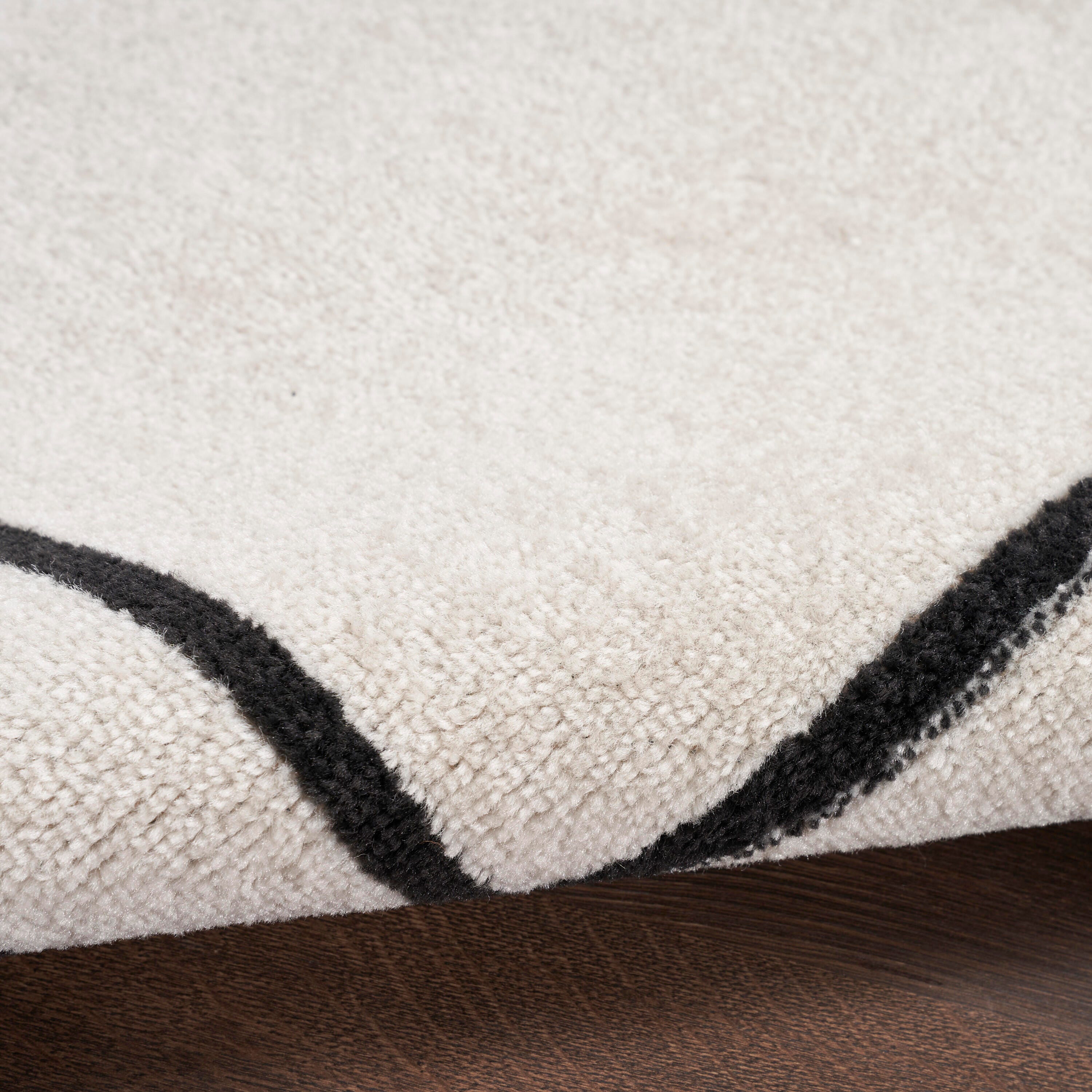 Nourison Home Outdoor Essentials 5' x Square Area Rug, Ivory/Black, large