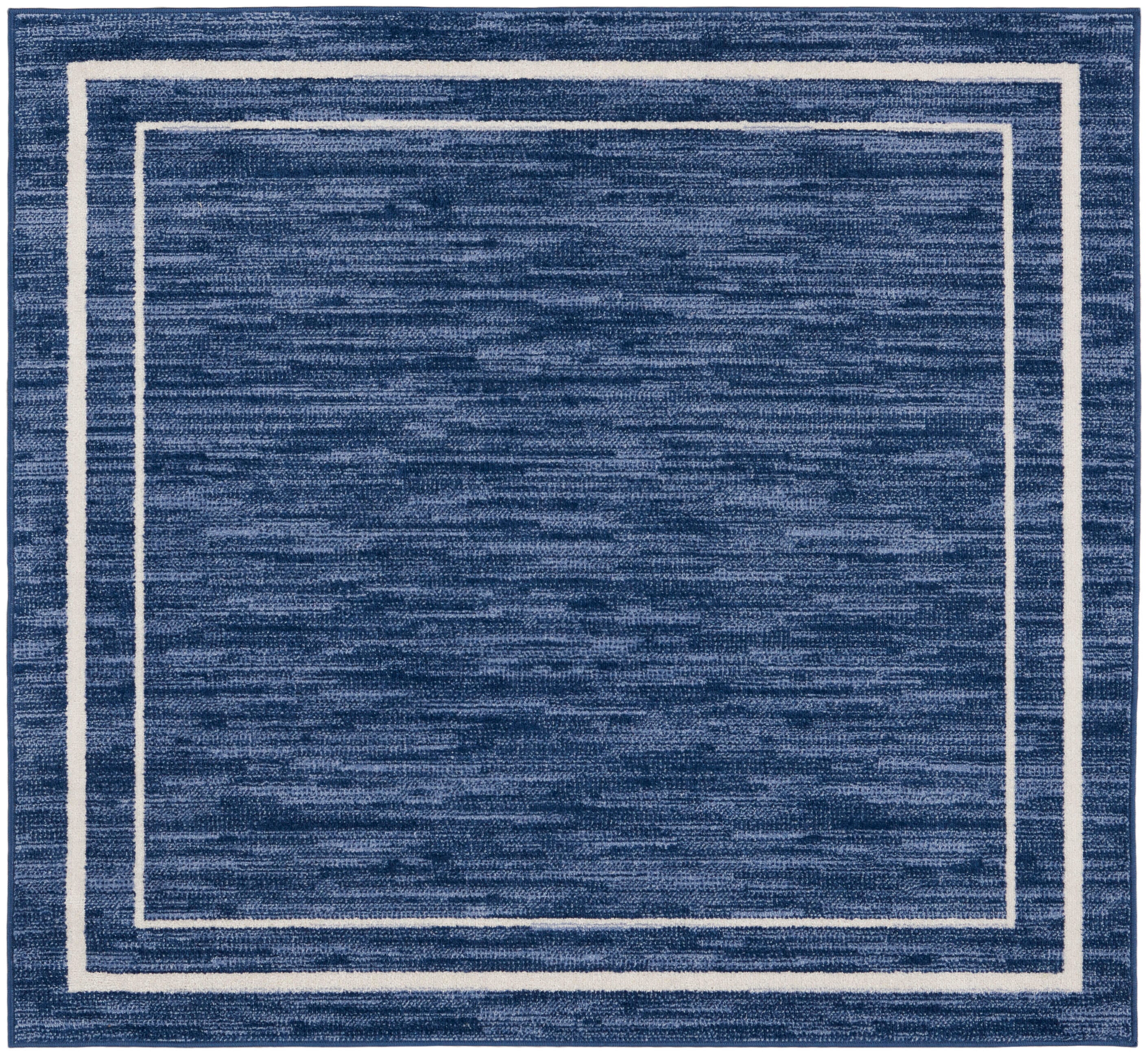 Nourison Home Outdoor Essentials 5' x Square Area Rug, Navy/Ivory, large