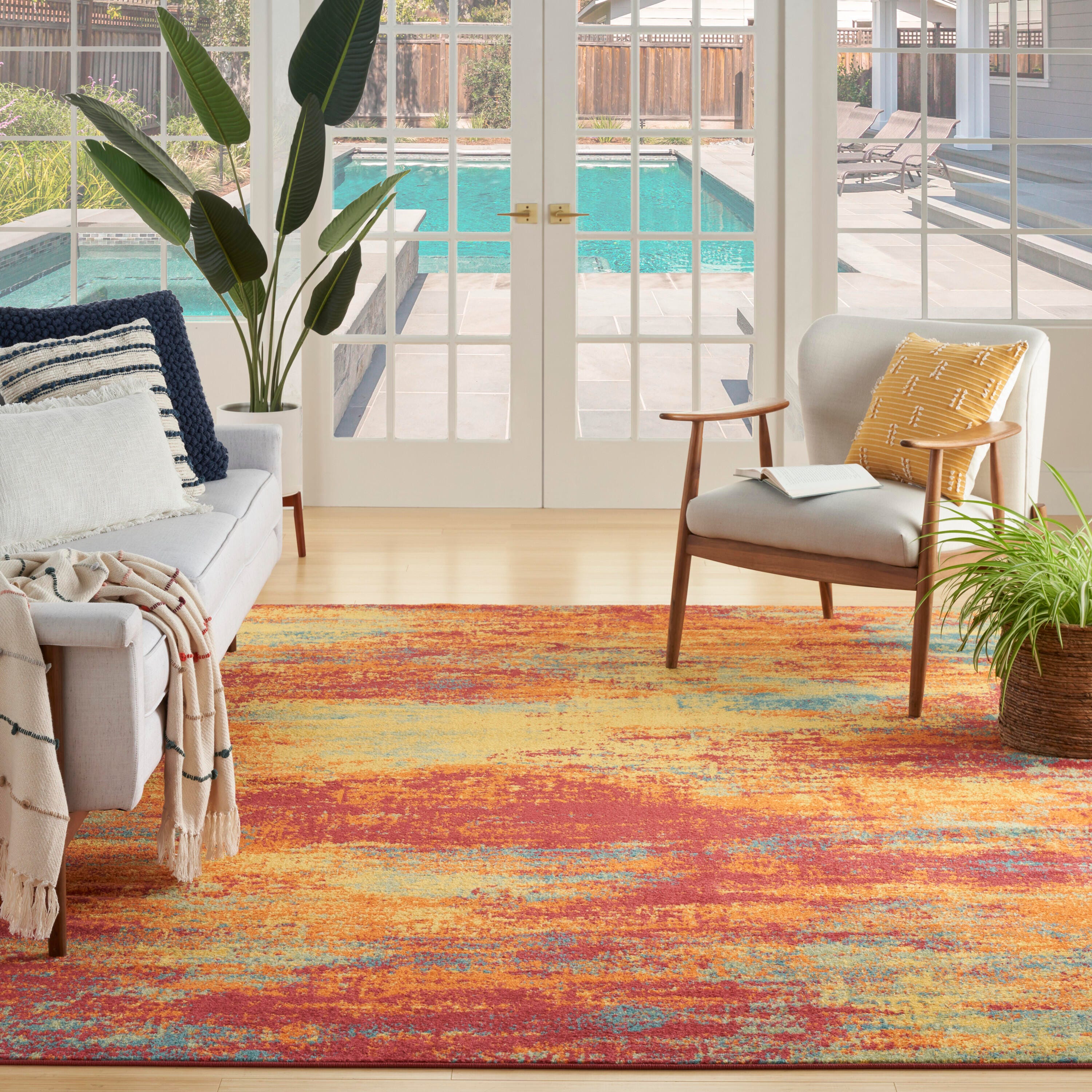 Nourison Home Outdoor Essentials 6' x 9' Area Rug, Flame, large