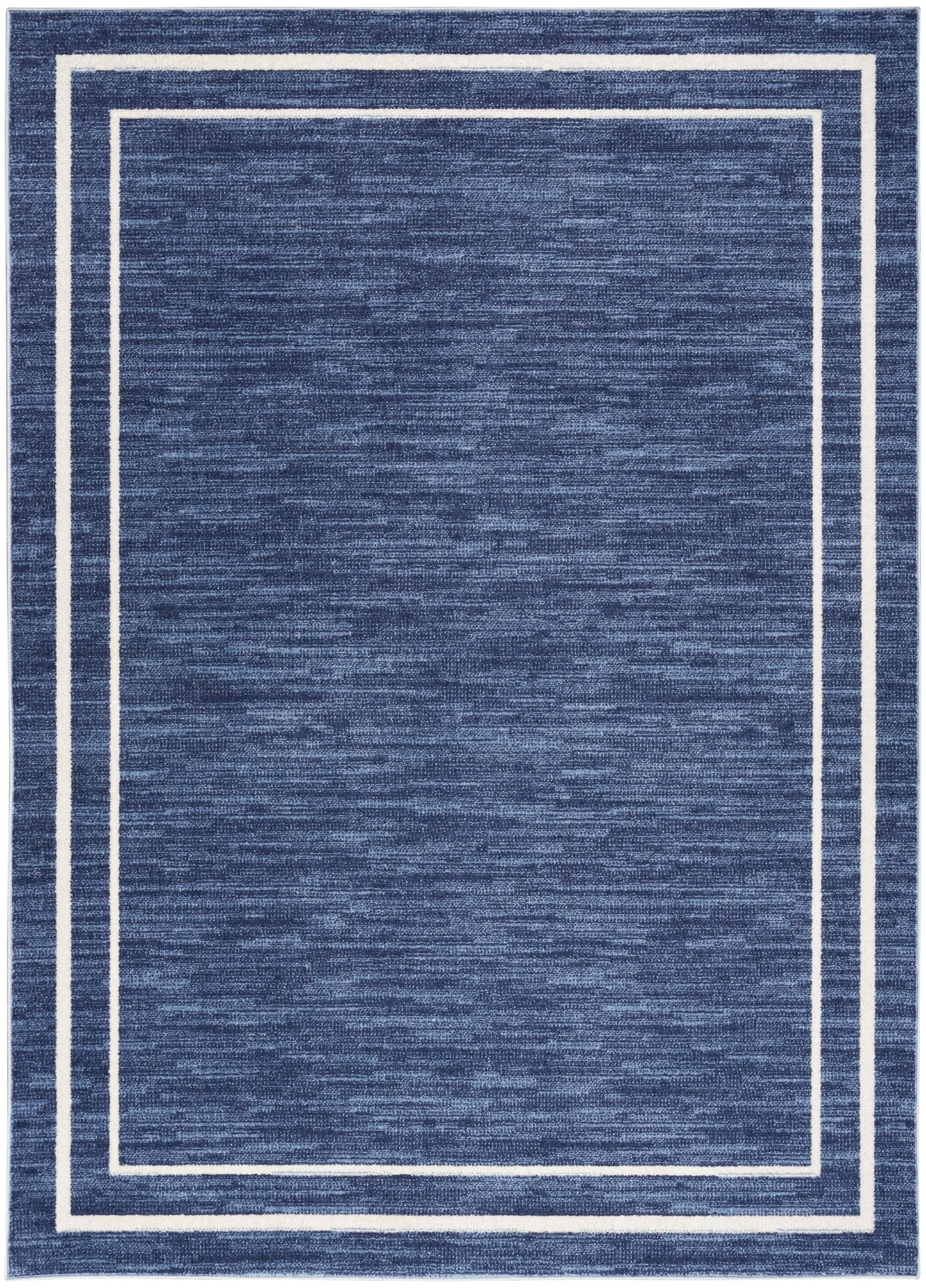 Nourison Home Outdoor Essentials 6' x 9' Area Rug, Navy/Ivory, large