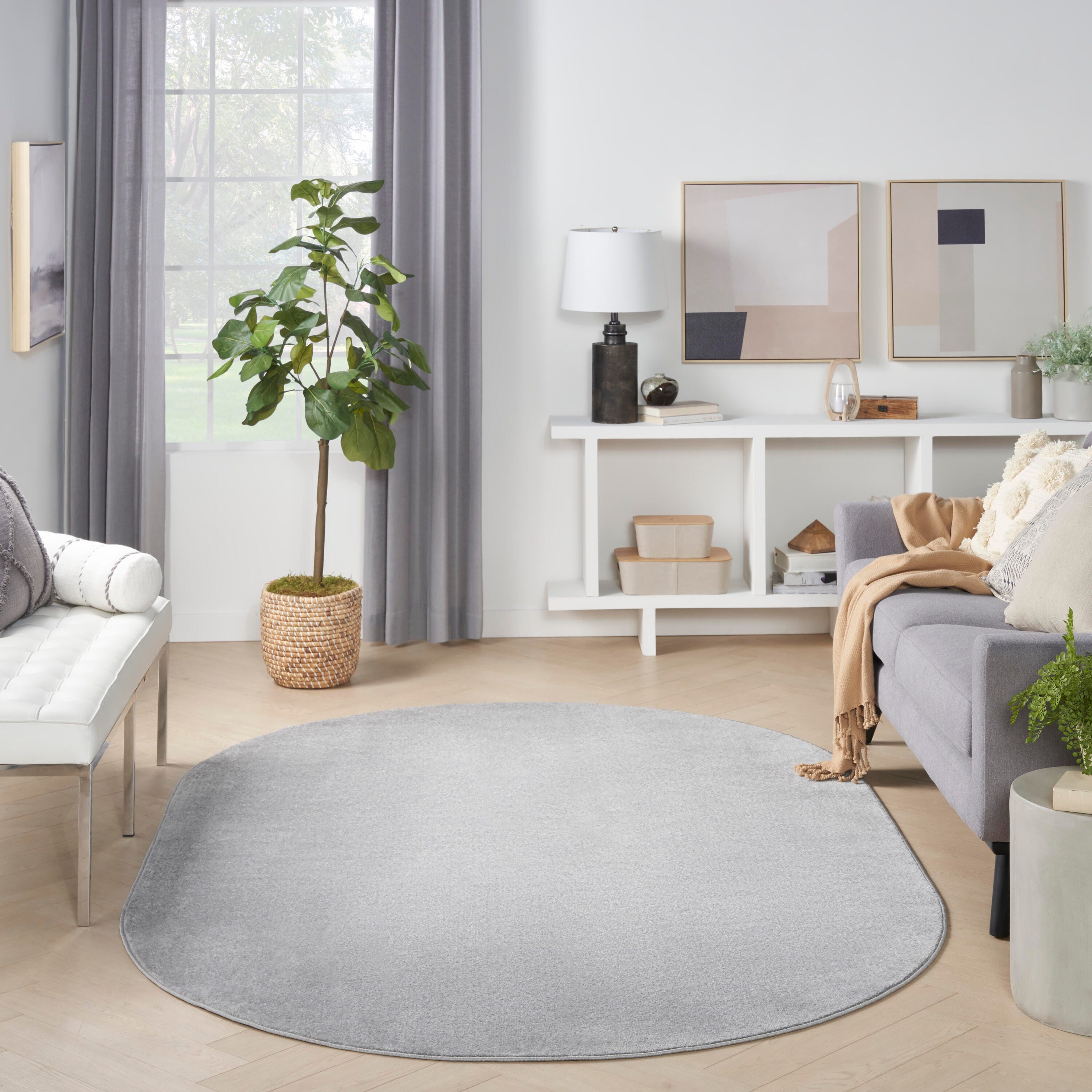 Nourison Home Outdoor Essentials 6' x 9' Area Rug, Silver/Gray, large