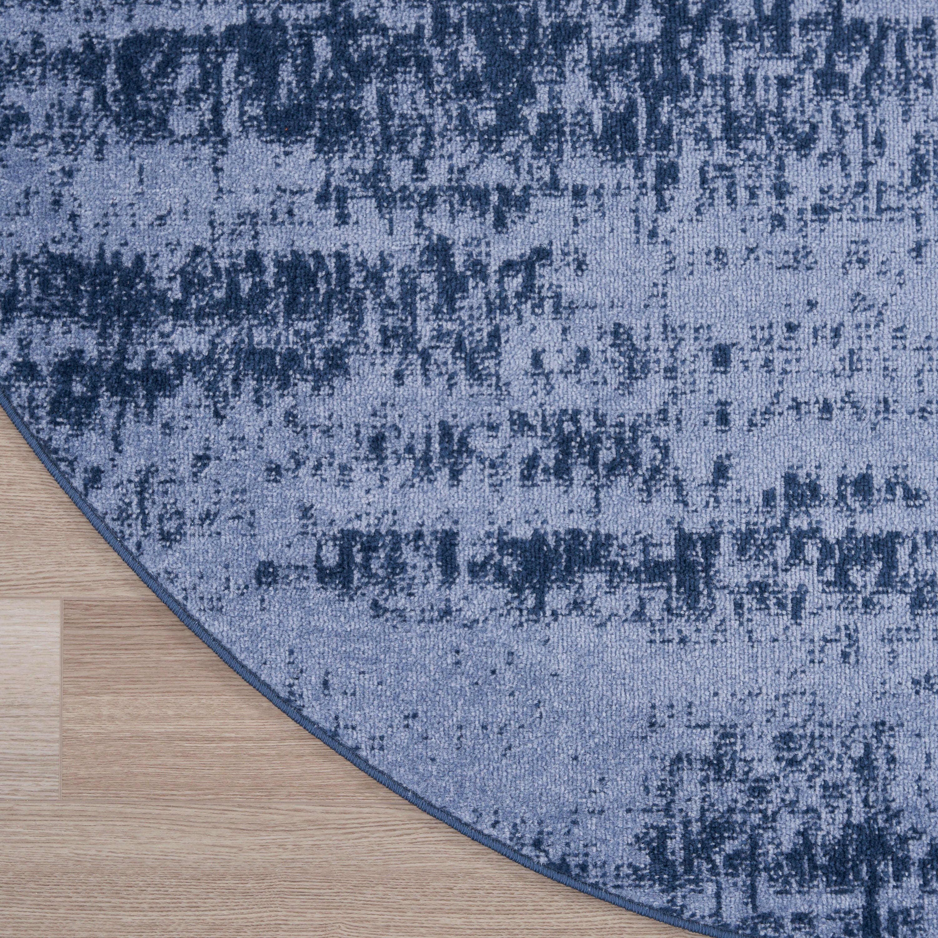 Nourison Home Outdoor Essentials 6' x Round Area Rug, Denim, large
