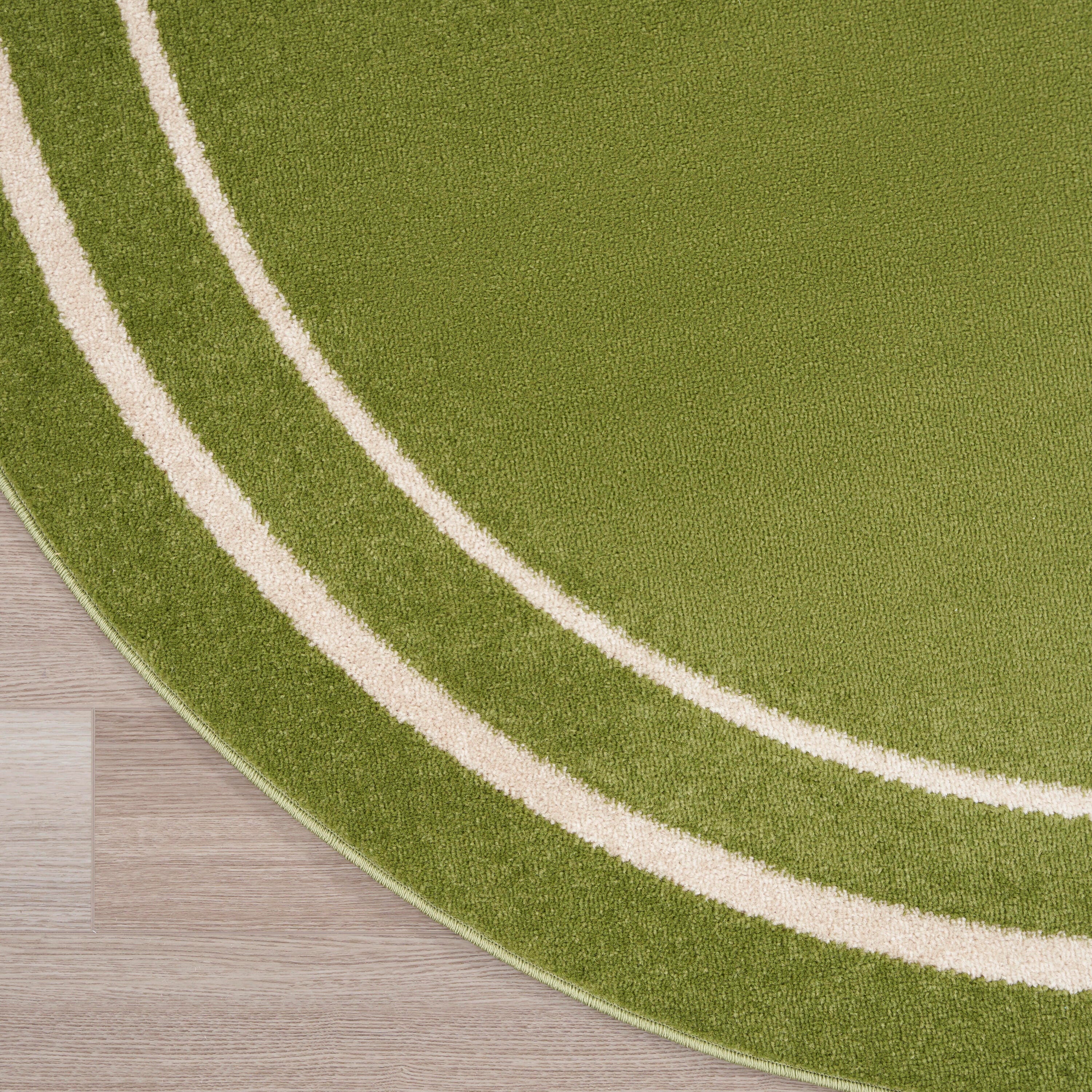 Nourison Home Outdoor Essentials 6' x Round Area Rug, Green/Ivory, large