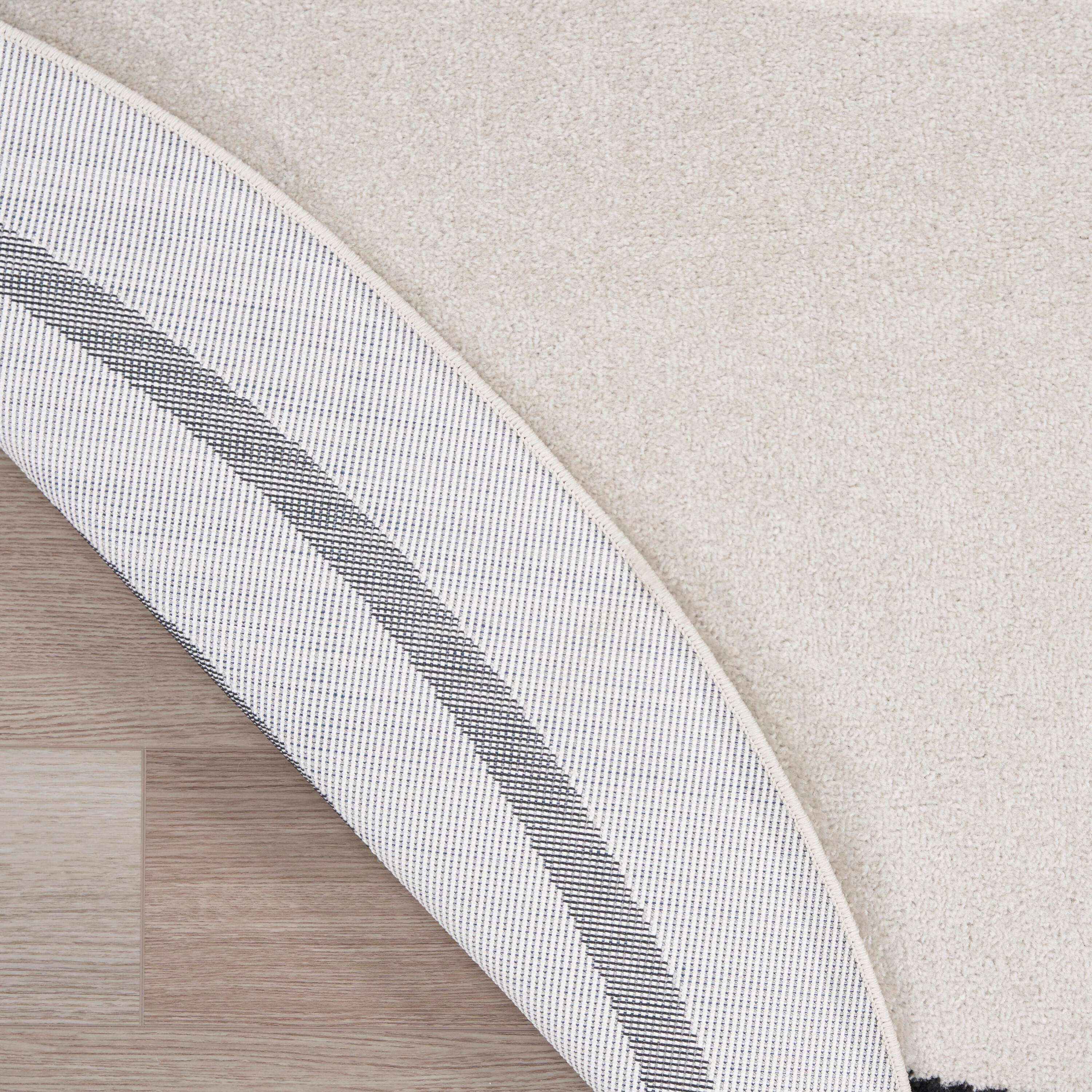 Nourison Home Outdoor Essentials 6' x Round Area Rug, Ivory/Black, large