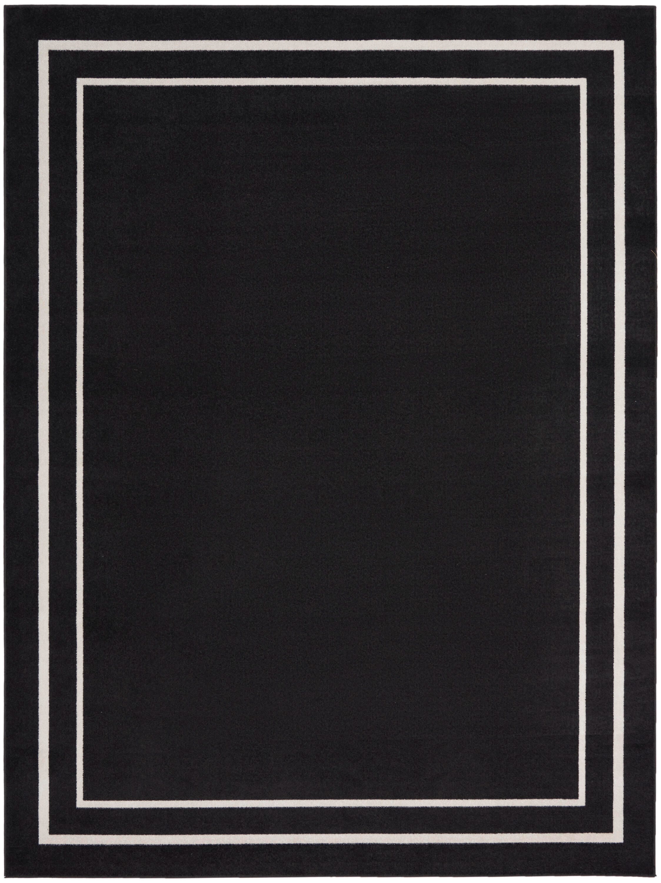Nourison Home Outdoor Essentials 7' x 10' Area Rug, Black/Ivory, large