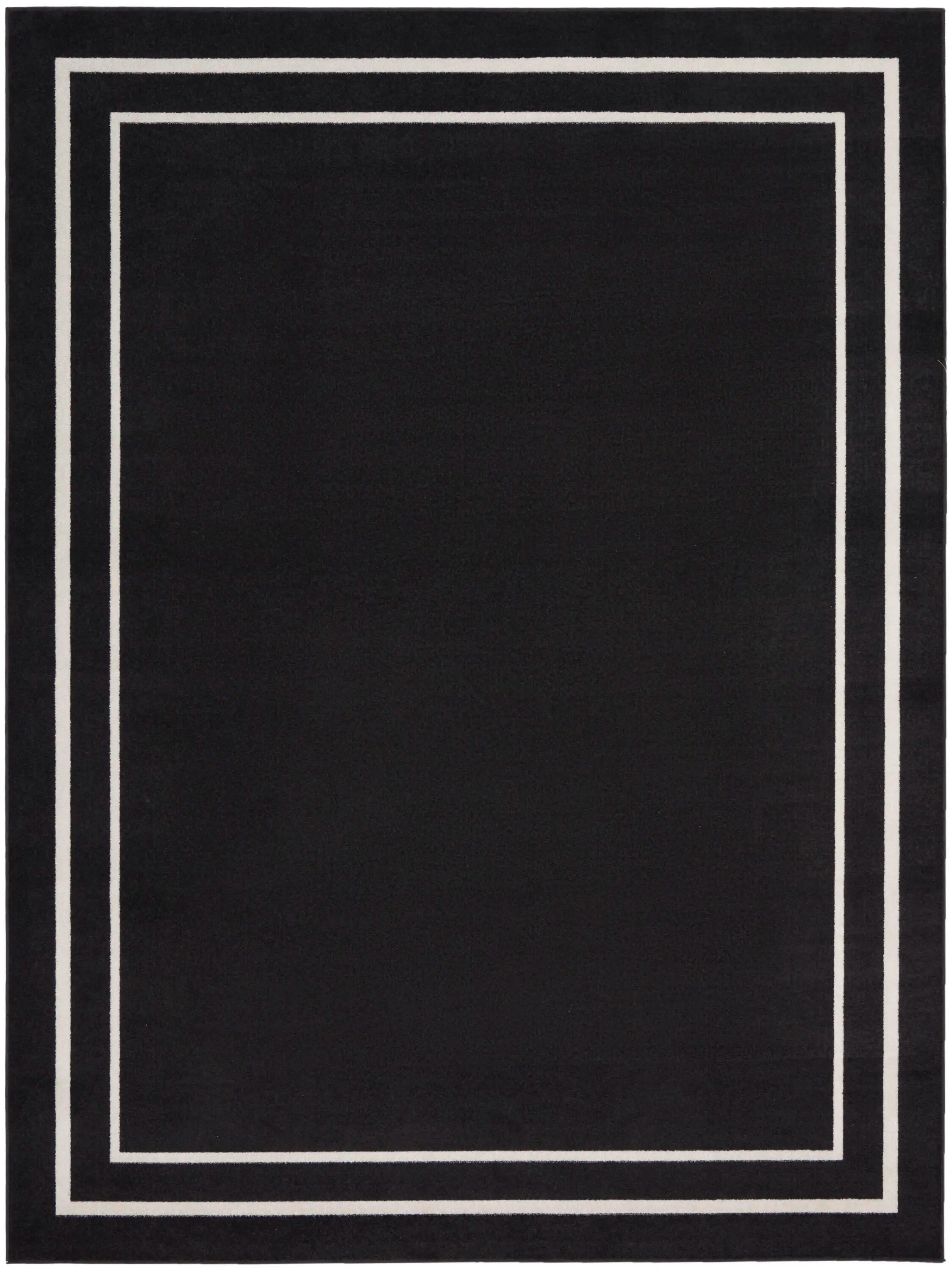 Nourison Home Outdoor Essentials 8' x 10' Area Rug, Black/Ivory, large