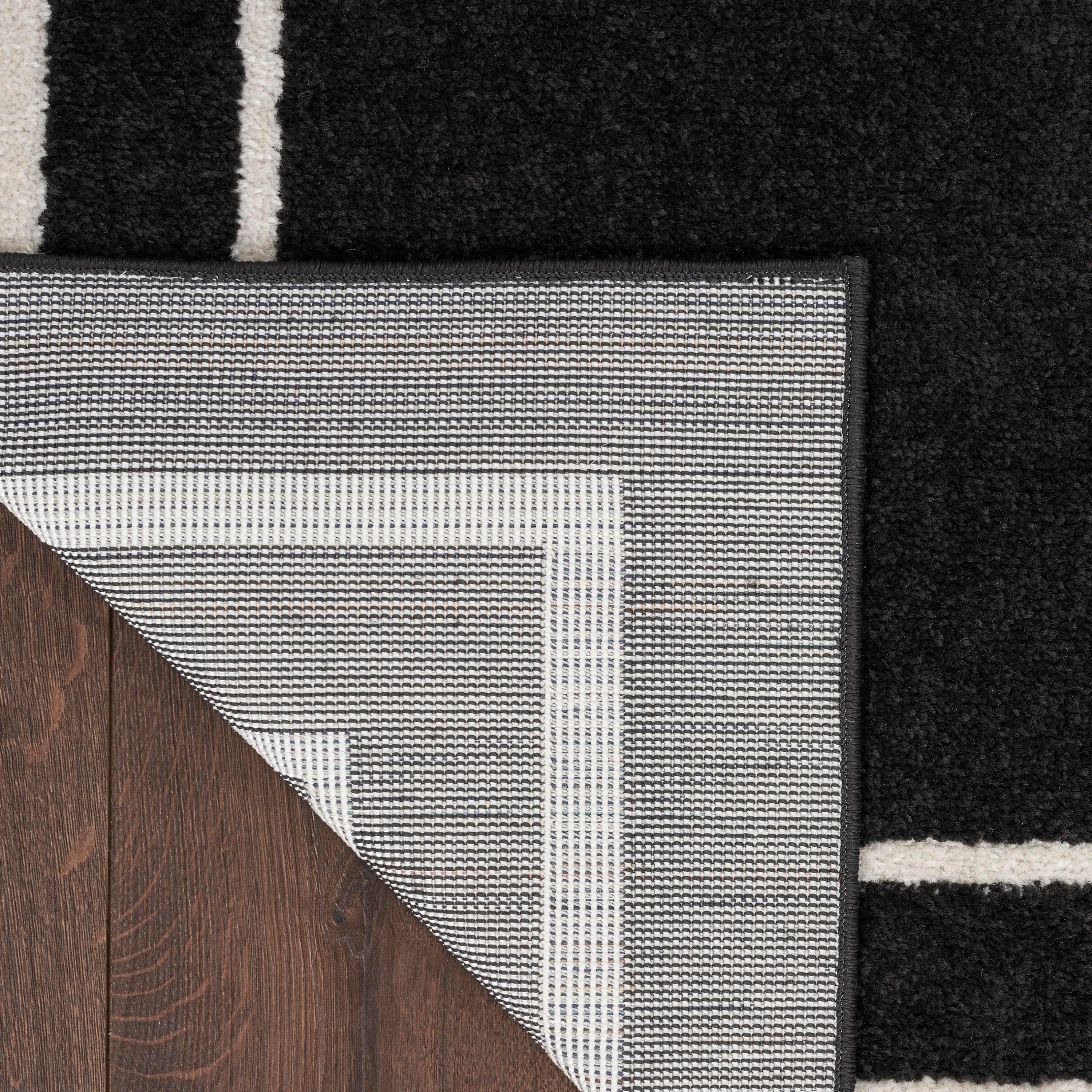 Nourison Home Outdoor Essentials 8' x 10' Area Rug, Black/Ivory, large