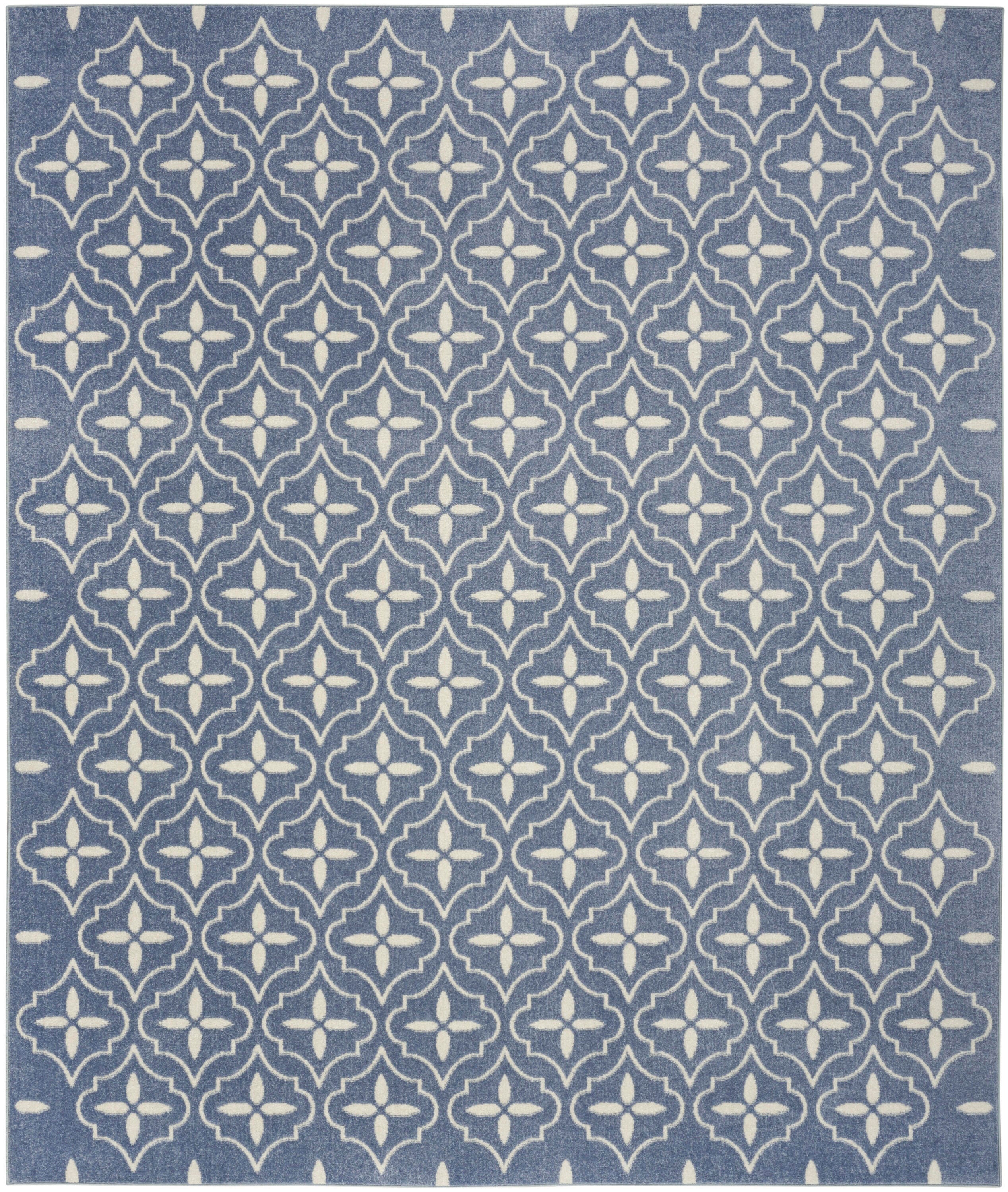 Nourison Home Outdoor Essentials 8' x 10' Area Rug, Blue/Ivory, large