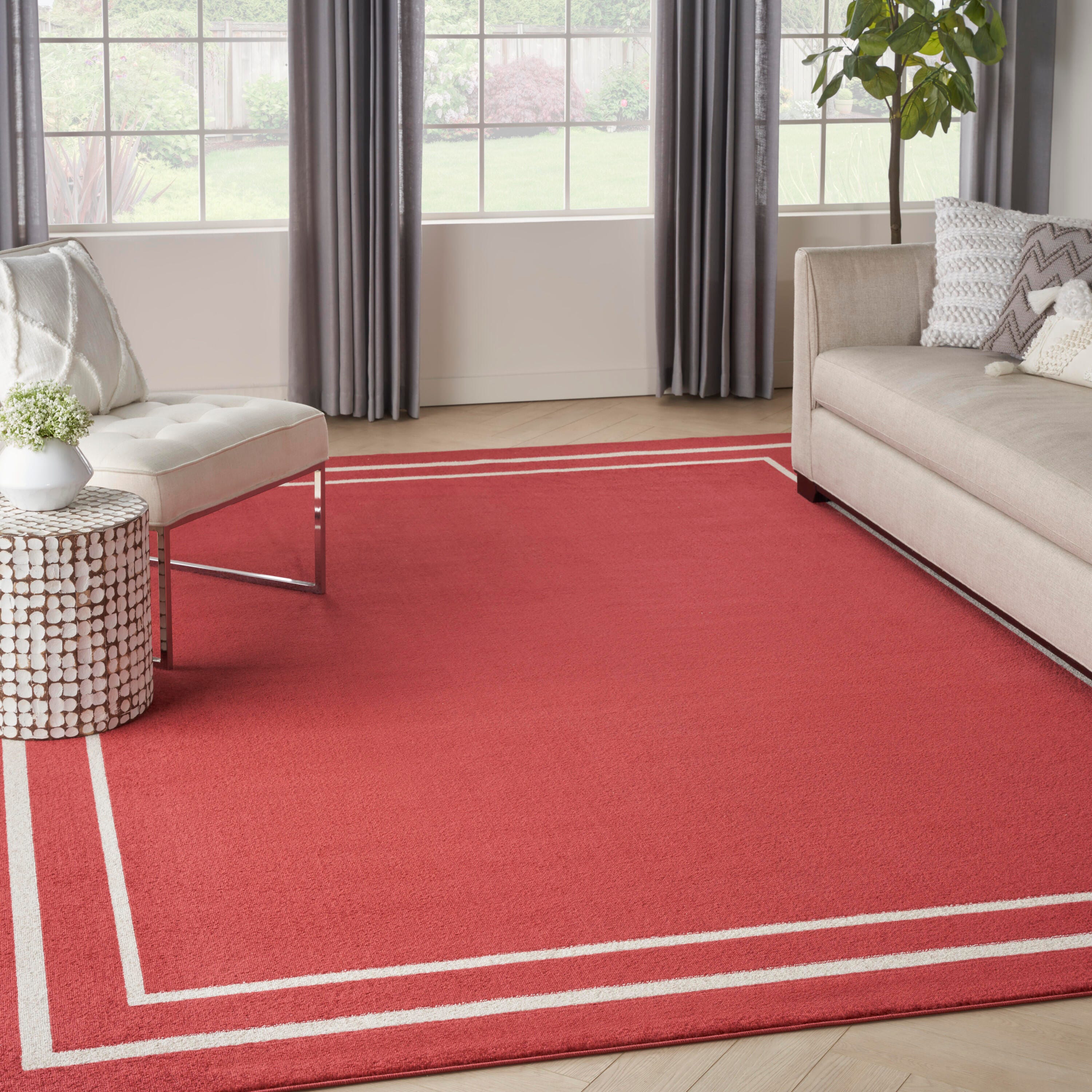 Nourison Home Outdoor Essentials 8' x 10' Area Rug, Brick/Ivory, large