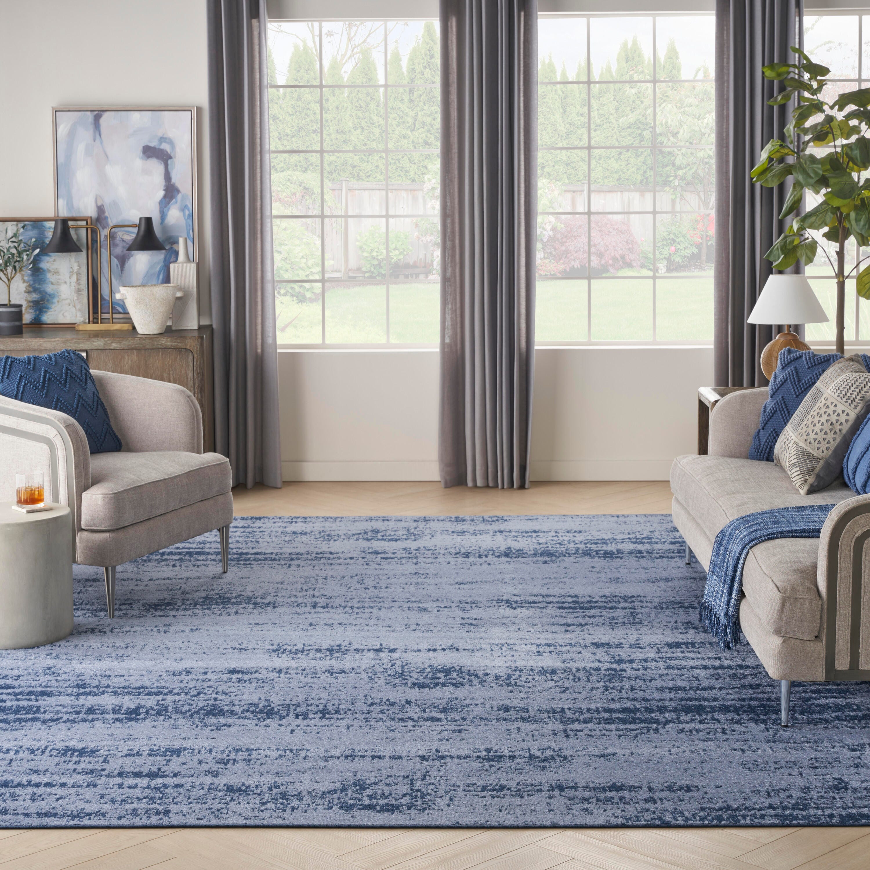 Nourison Home Outdoor Essentials 8' x 10' Area Rug, Denim, large