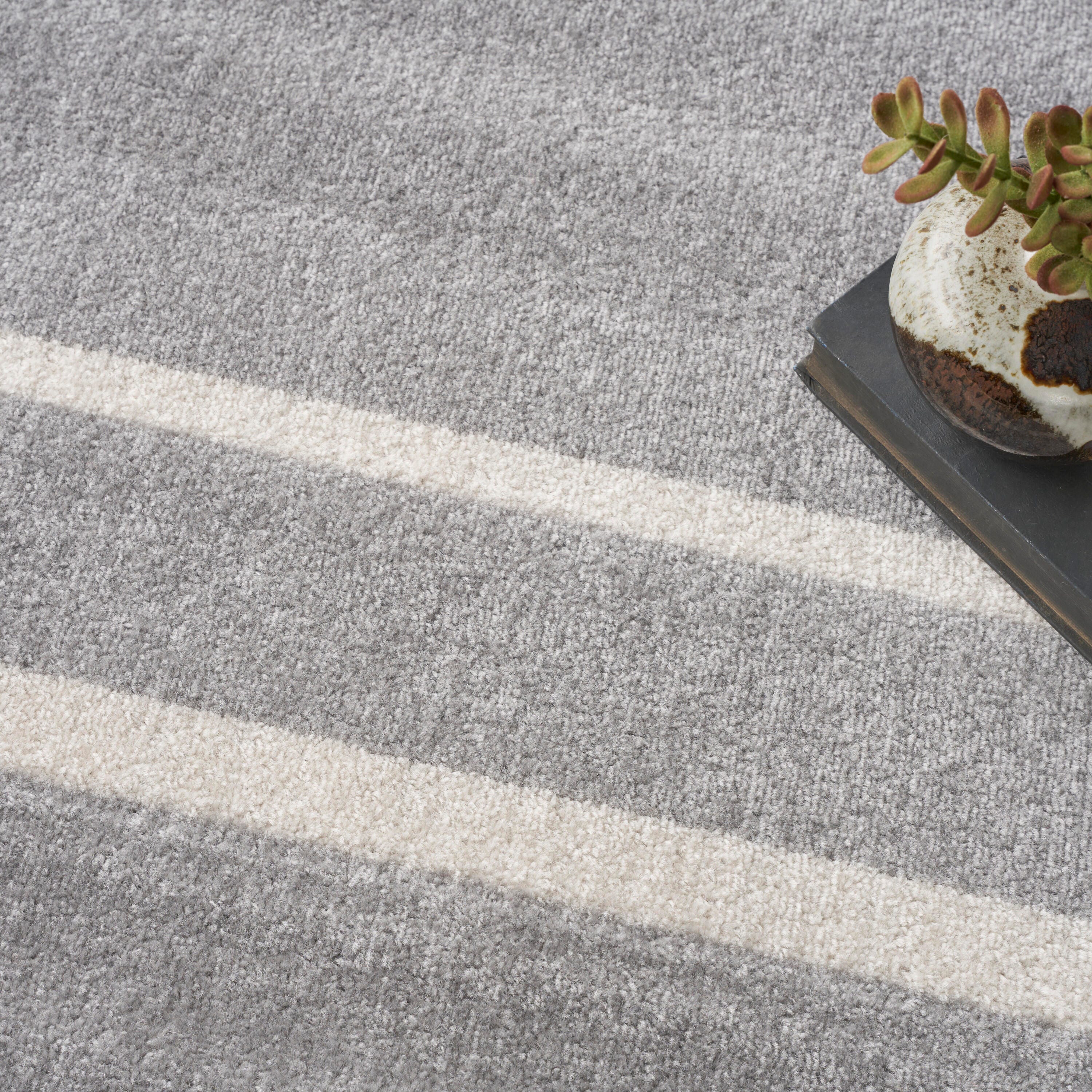 Nourison Home Outdoor Essentials 8' x 10' Area Rug, Gray/Ivory, large