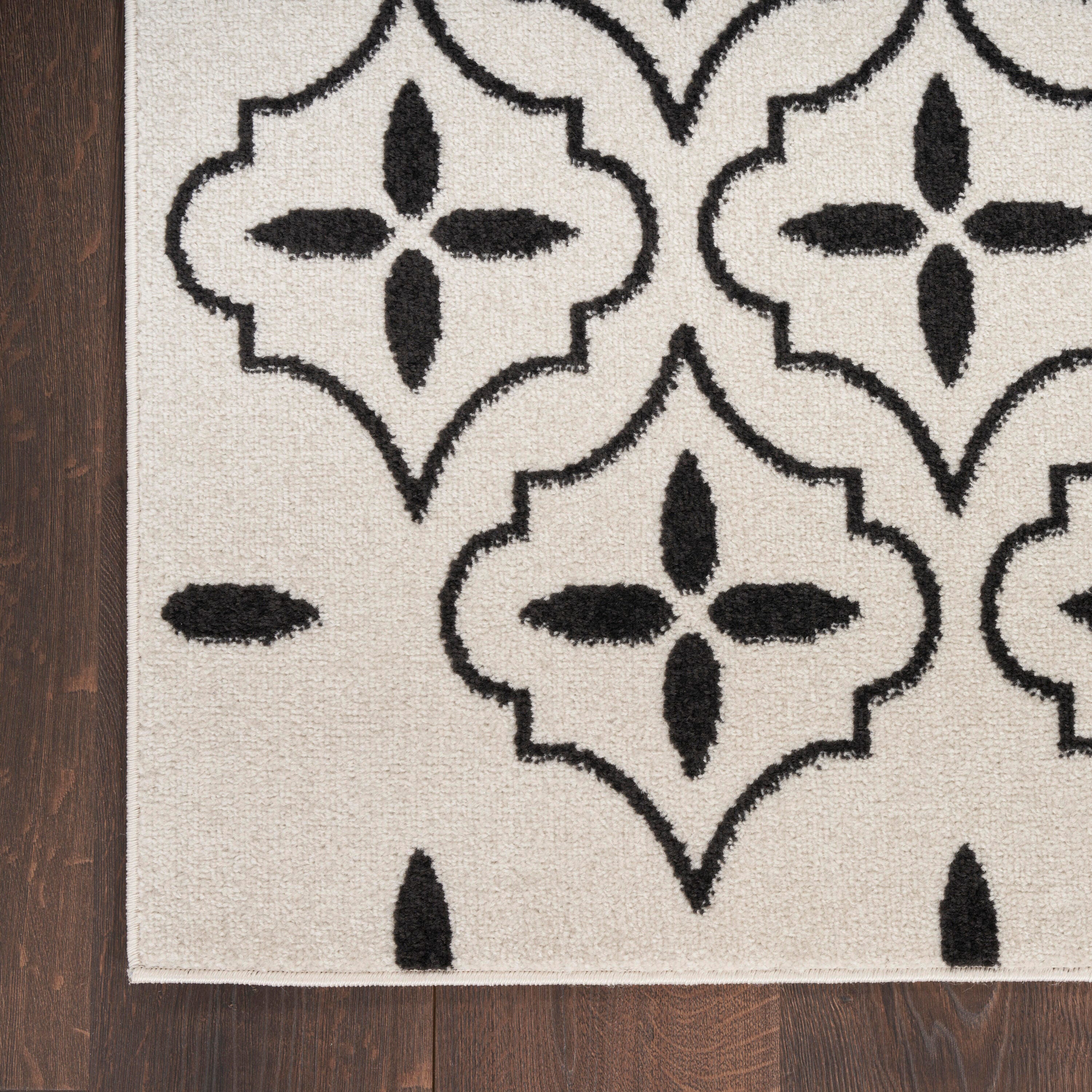 Nourison Home Outdoor Essentials 8' x 10' Area Rug, Ivory/Black, large