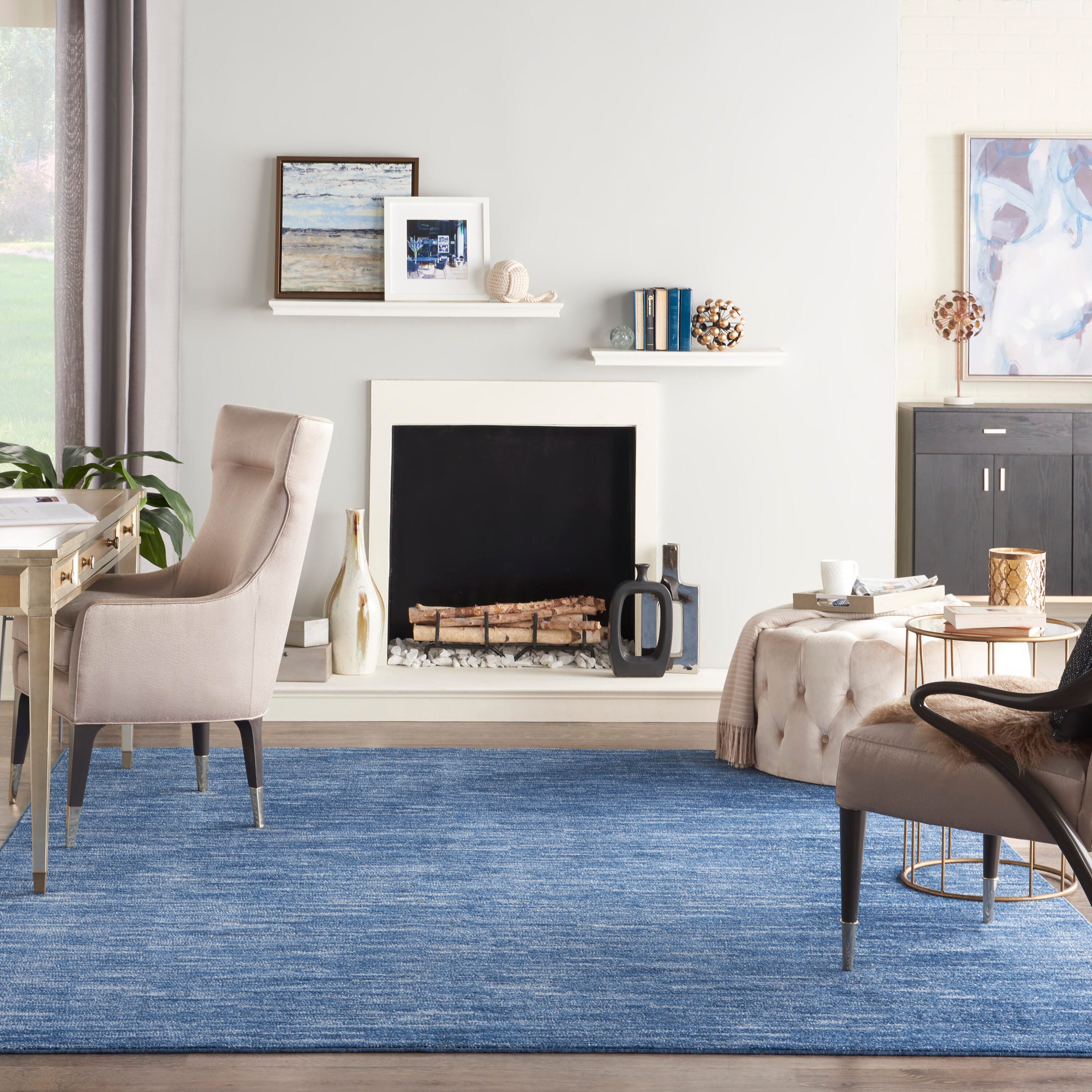 Nourison Home Outdoor Essentials 8' x 11' Area Rug, Navy Blue, large