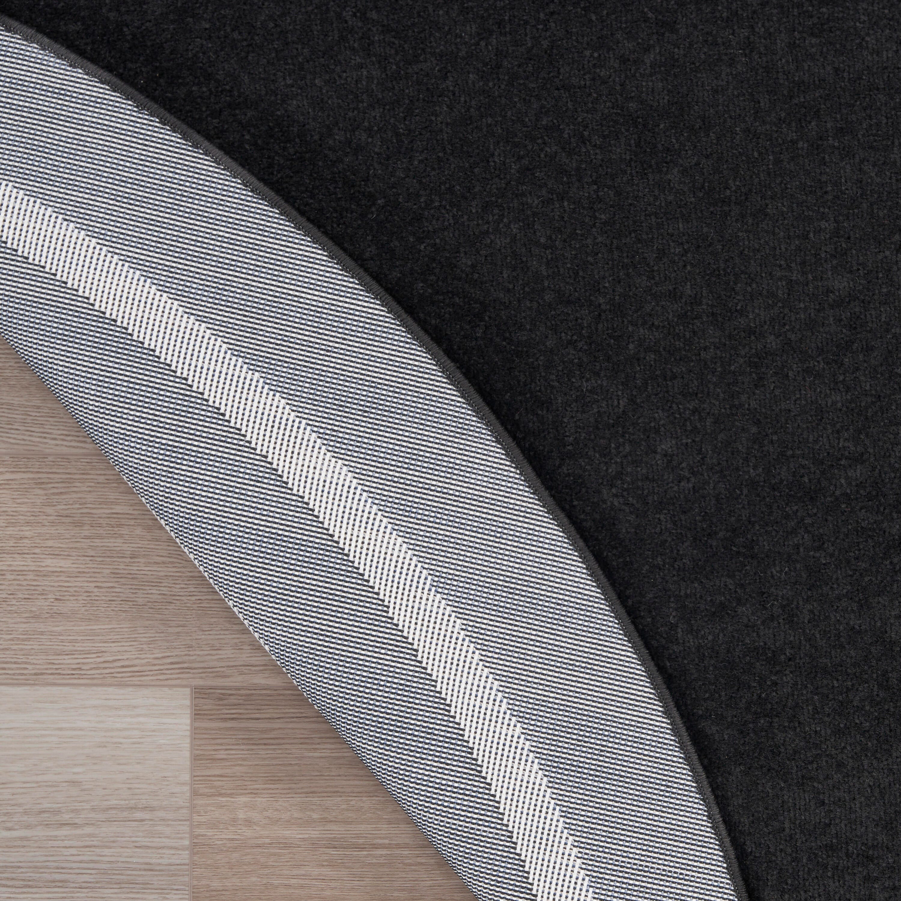 Nourison Home Outdoor Essentials 8' x Round Area Rug, Black/Ivory, large