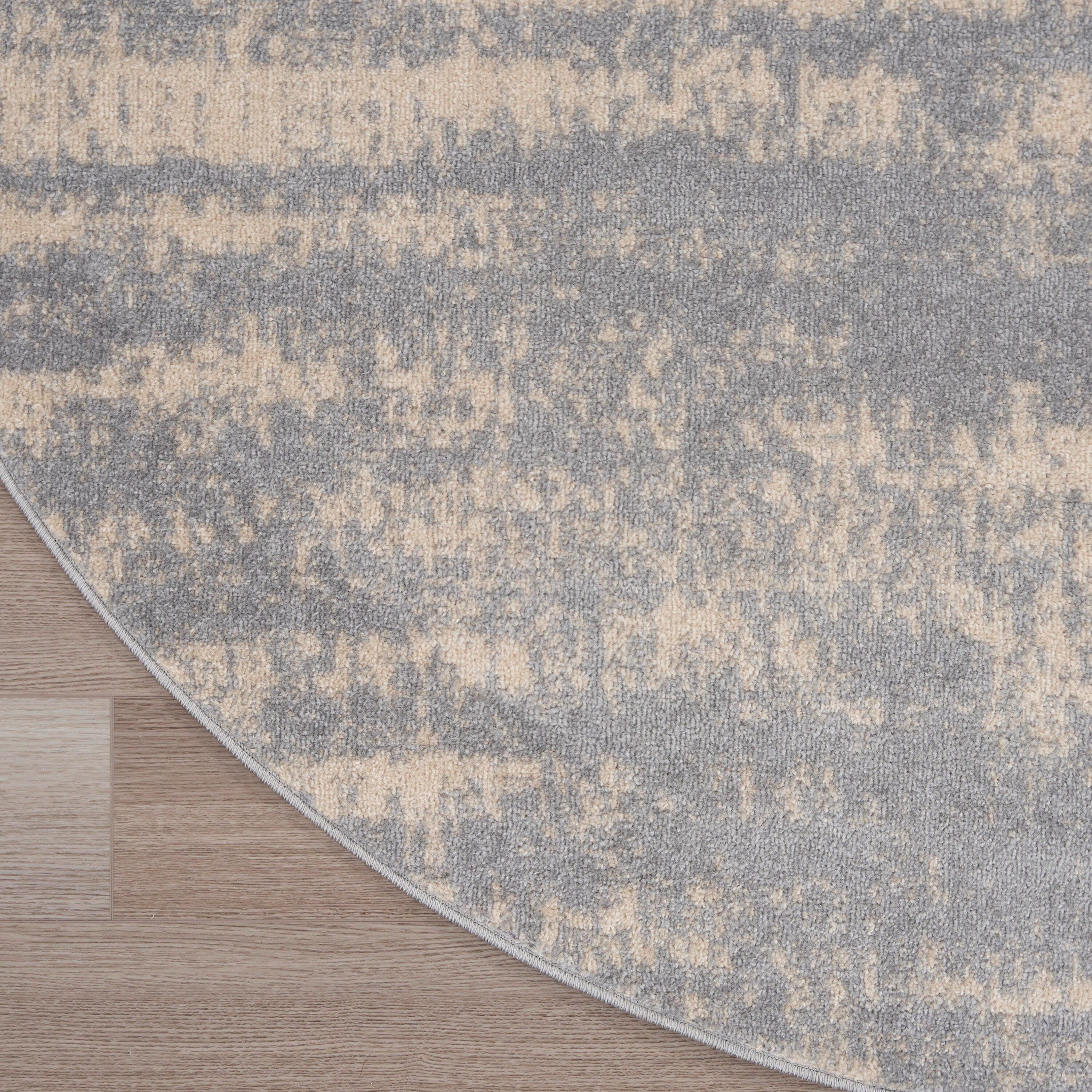 Nourison Home Outdoor Essentials 8' x Round Area Rug, Gray/Beige, large