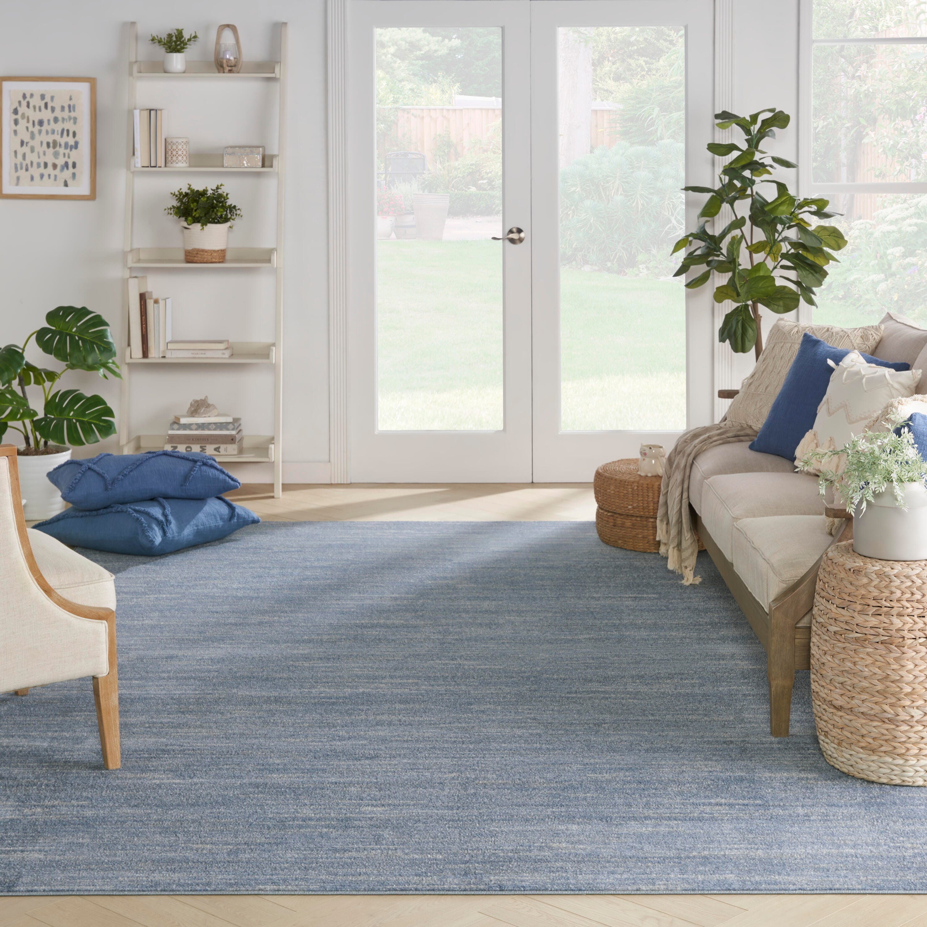 Nourison Home Outdoor Essentials 9' x 12' Area Rug, Blue/Gray, large